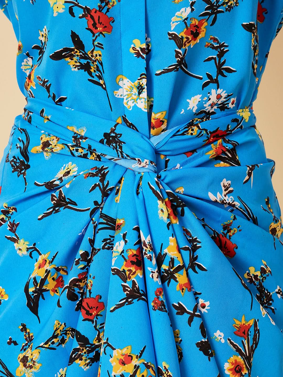 Printed Shirt with Front Twist Skirt Co-ord Set
