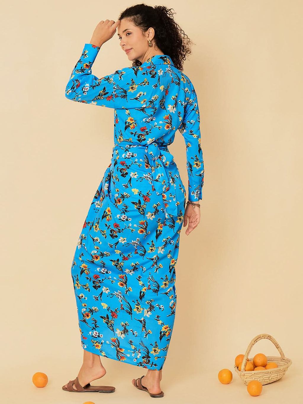 Printed Shirt with Front Twist Skirt Co-ord Set