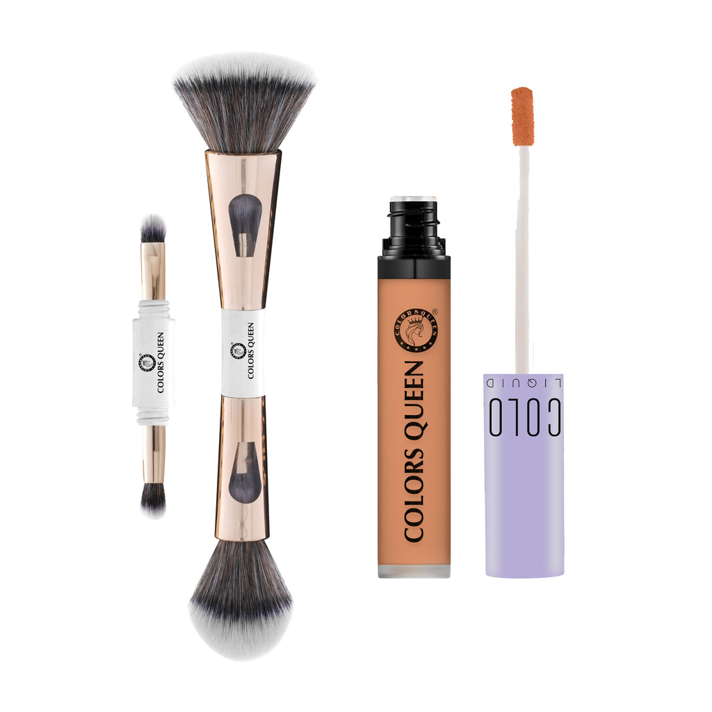 4-in-1 Multi-Functional Brush & Conceal and Reveal Liquid  Concealer (Orange Corrector) Combo