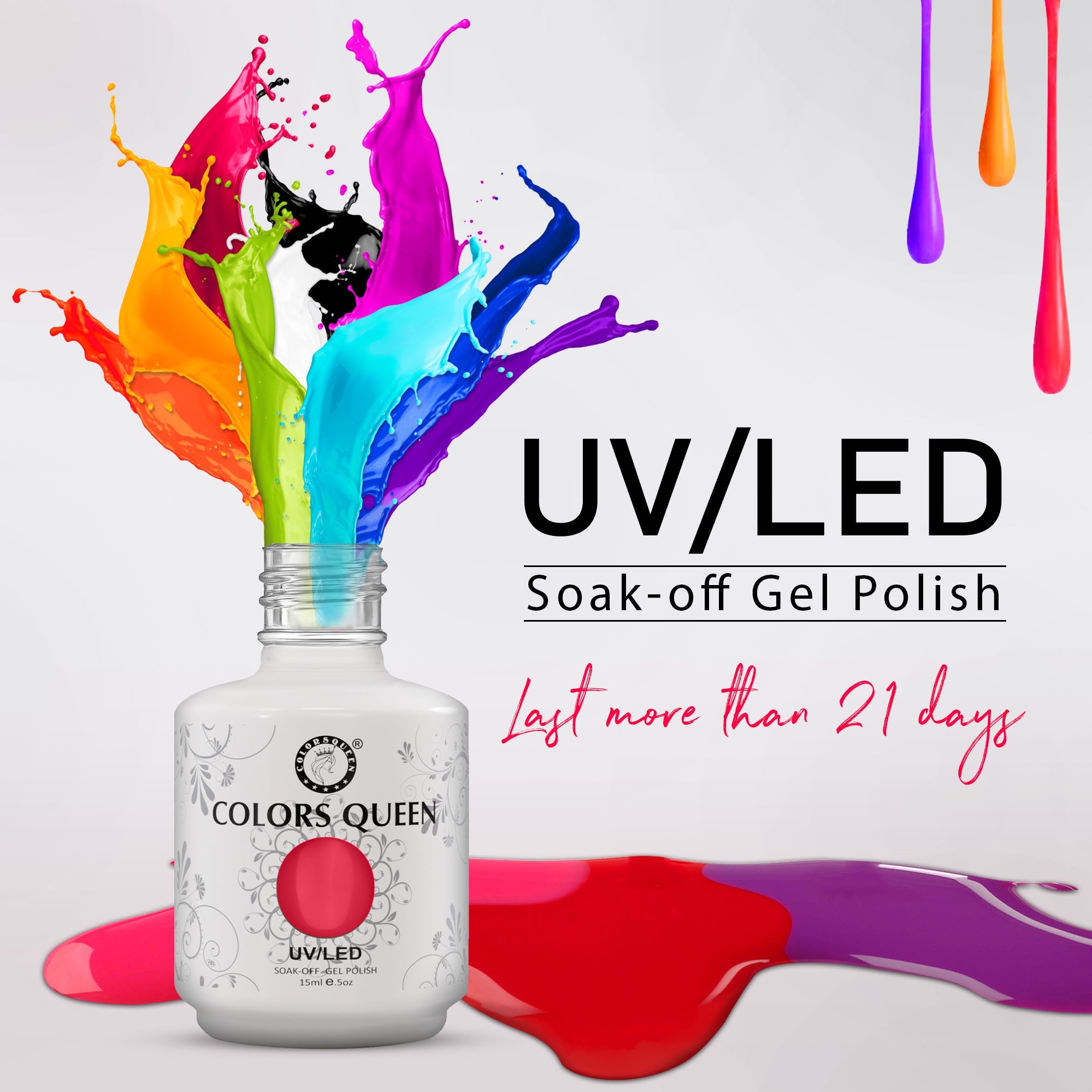 UV LED Soak Off Gel Polish - Red, Maroon & Brown Nail Colors | 15 ML