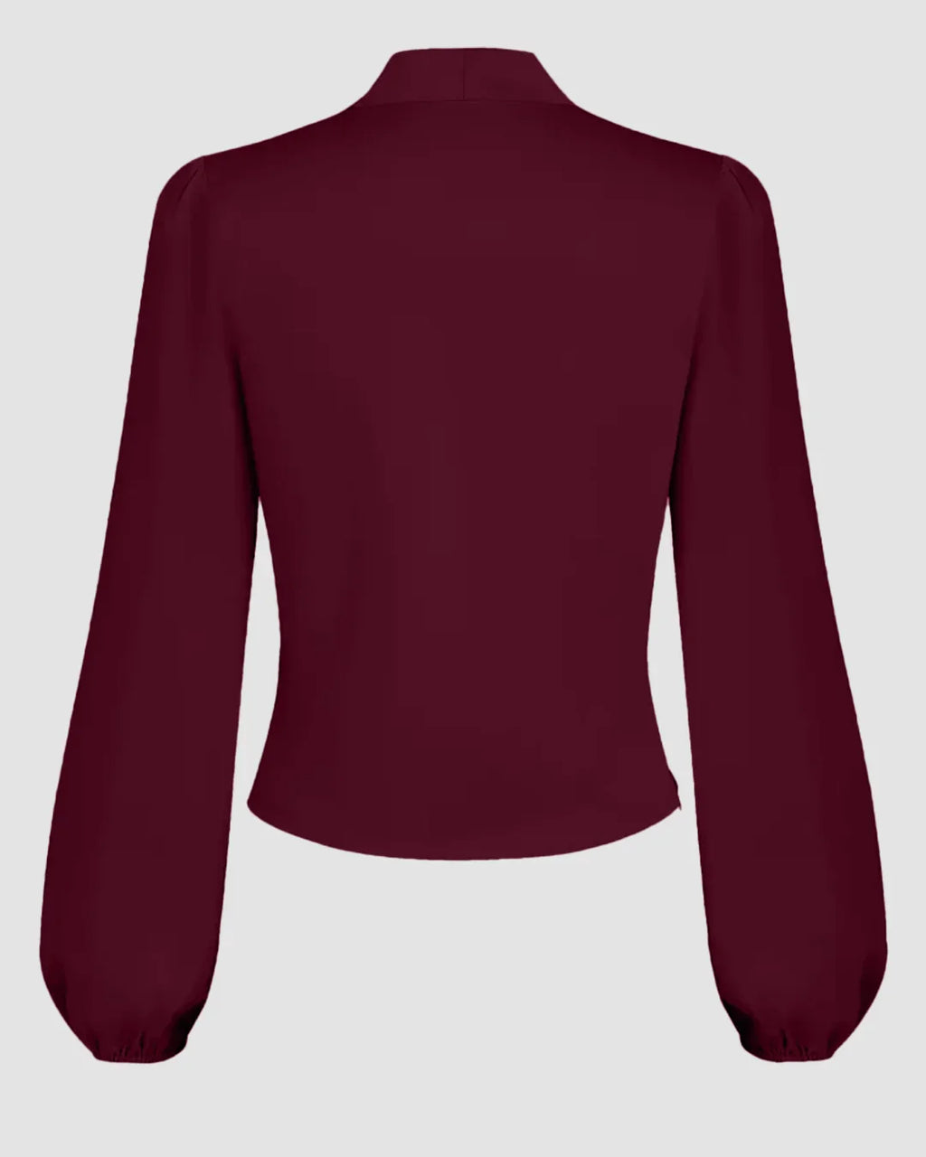 Maroon Draped V-Neck Full Sleeve Top