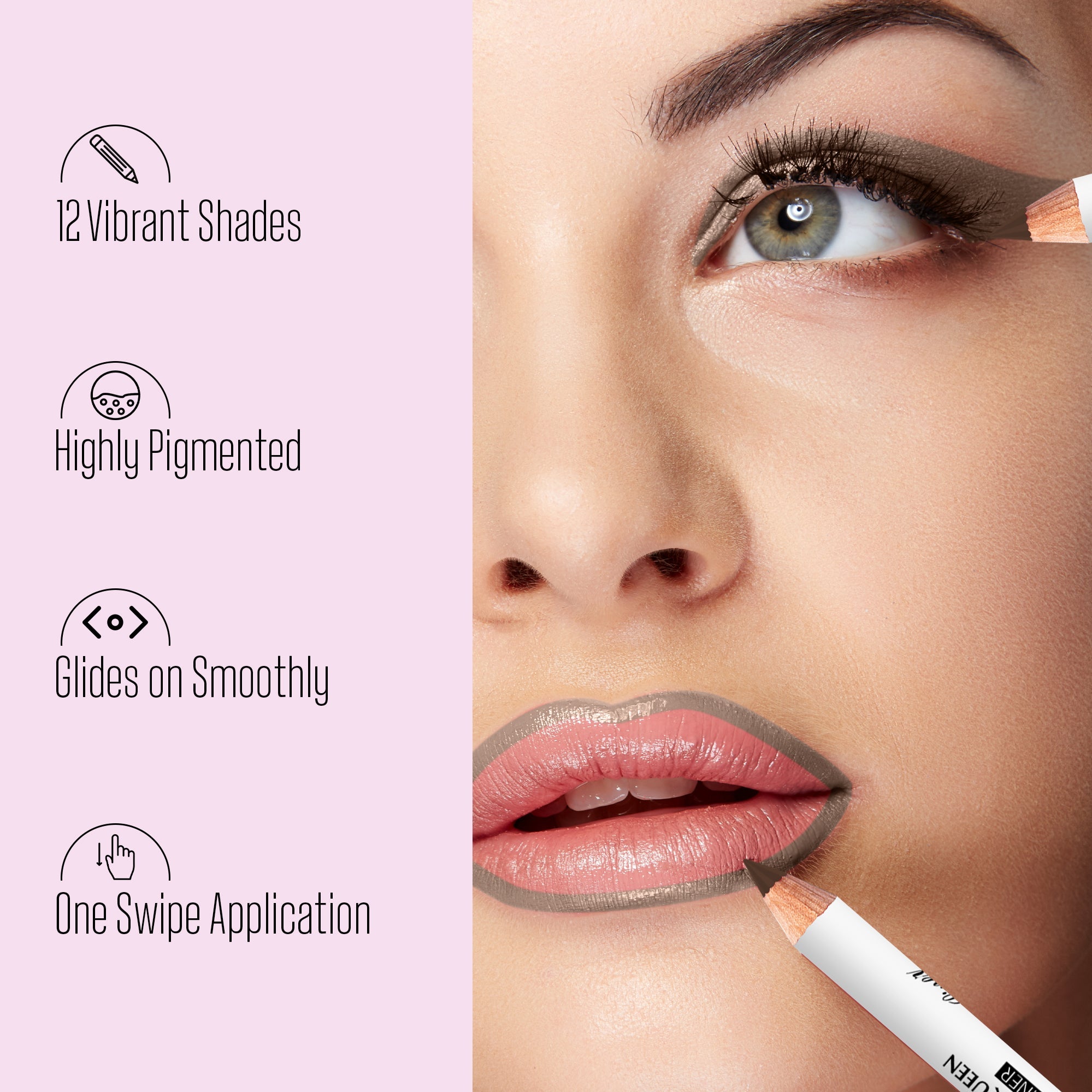 Lip & Eye Definer Set – 12 Shades for Precise Looks