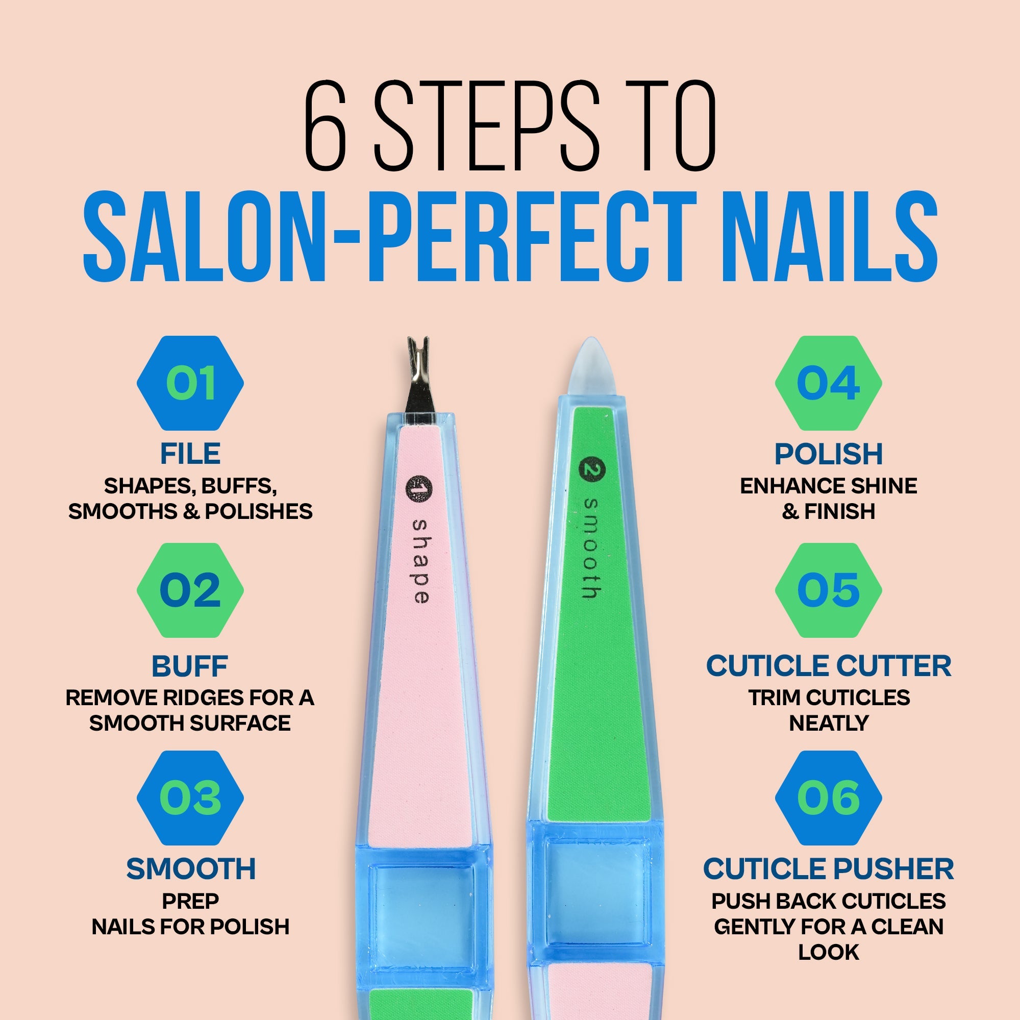 PINKKUP 6 in 1  nail buffer
