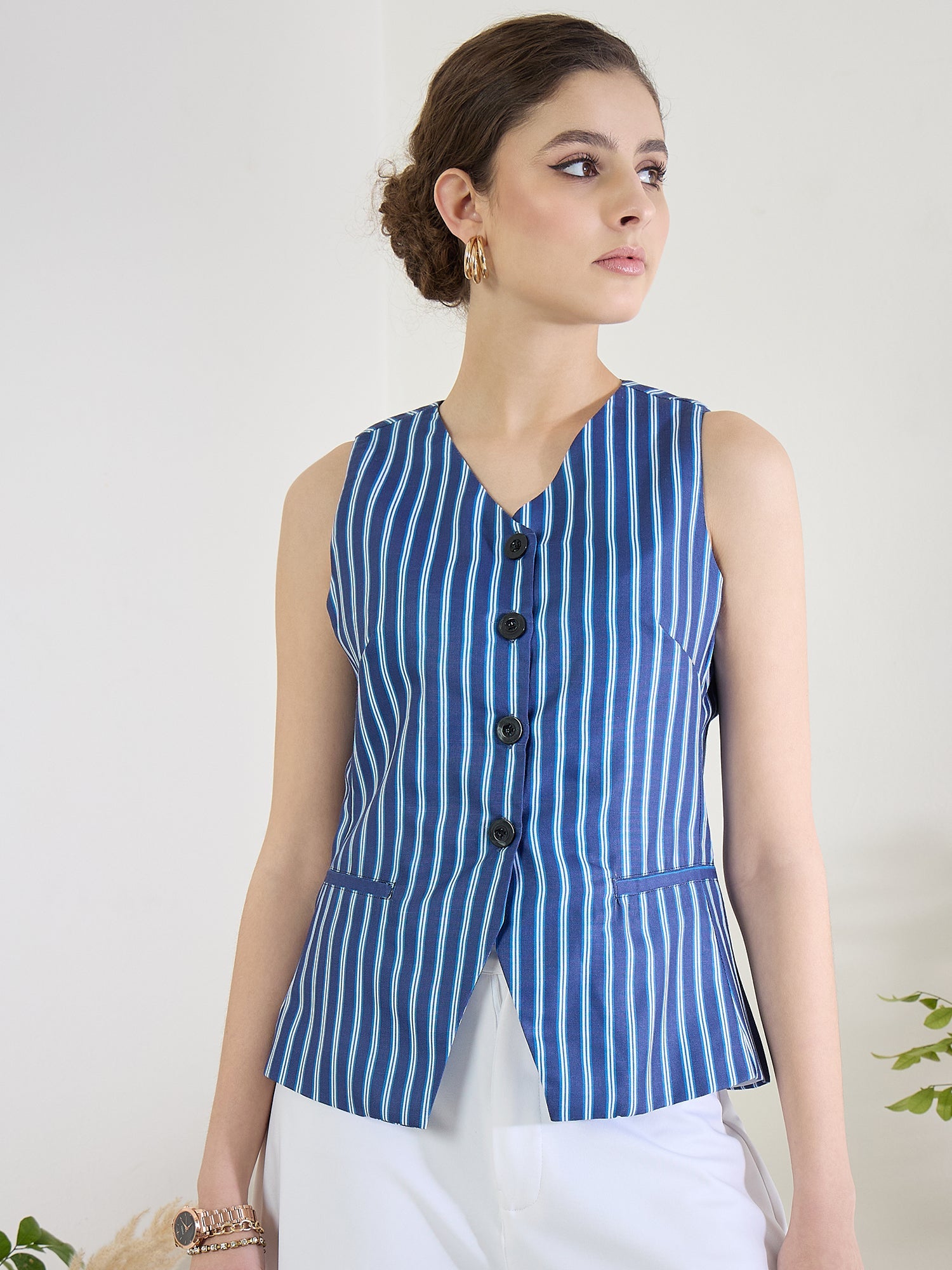 Pure Linen Sleeveless Waistcoat