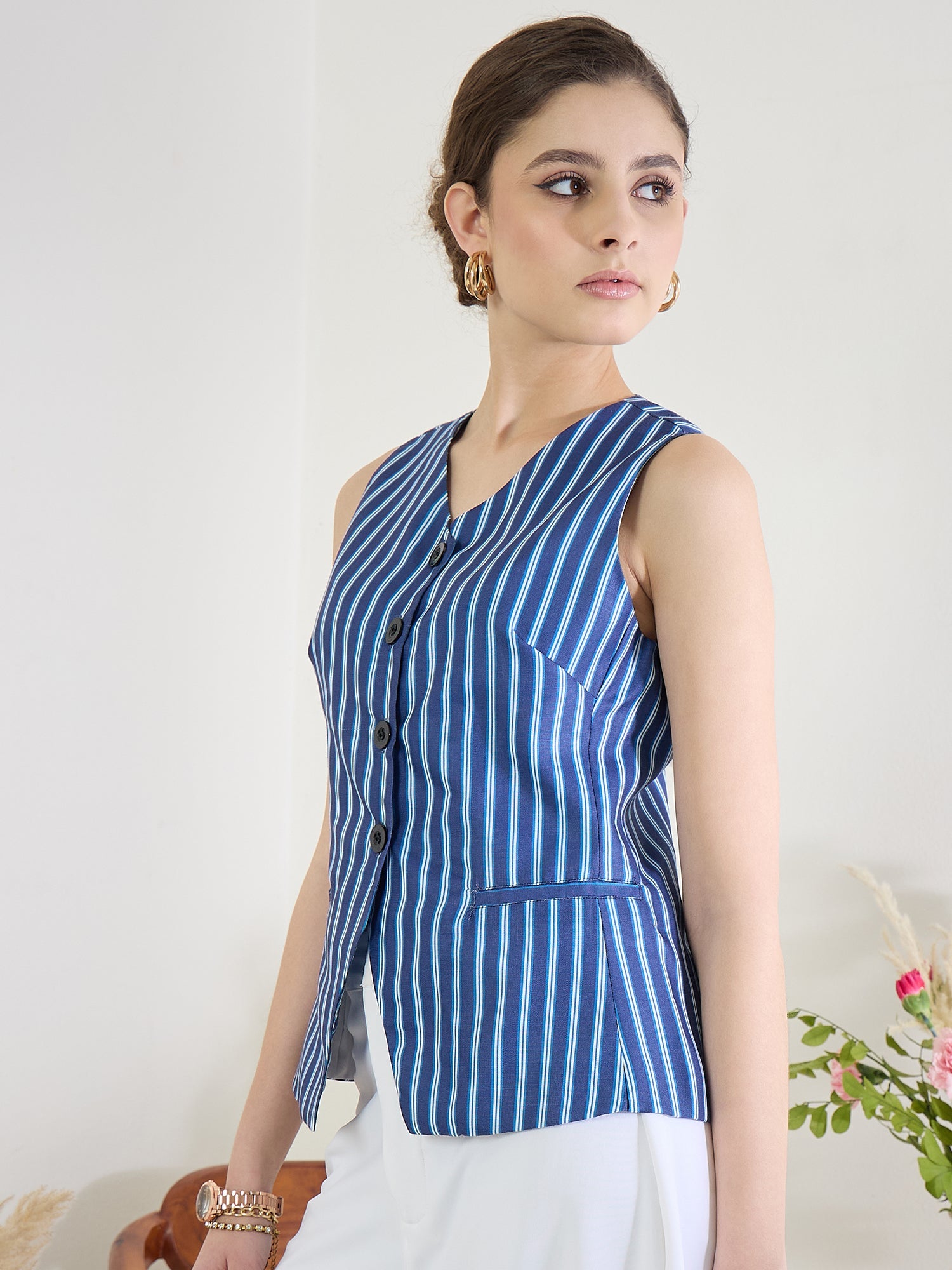 Pure Linen Sleeveless Waistcoat