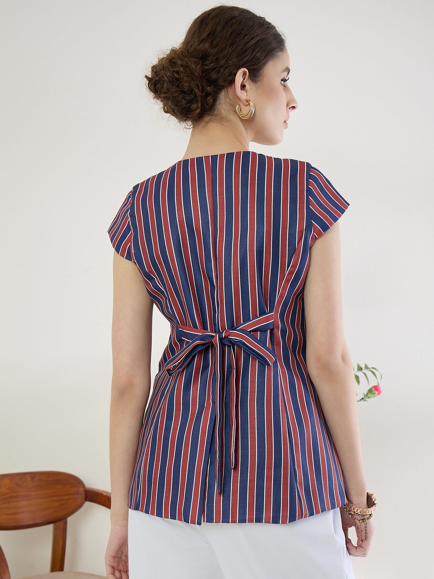 Pure Linen Striped Tailored Vest