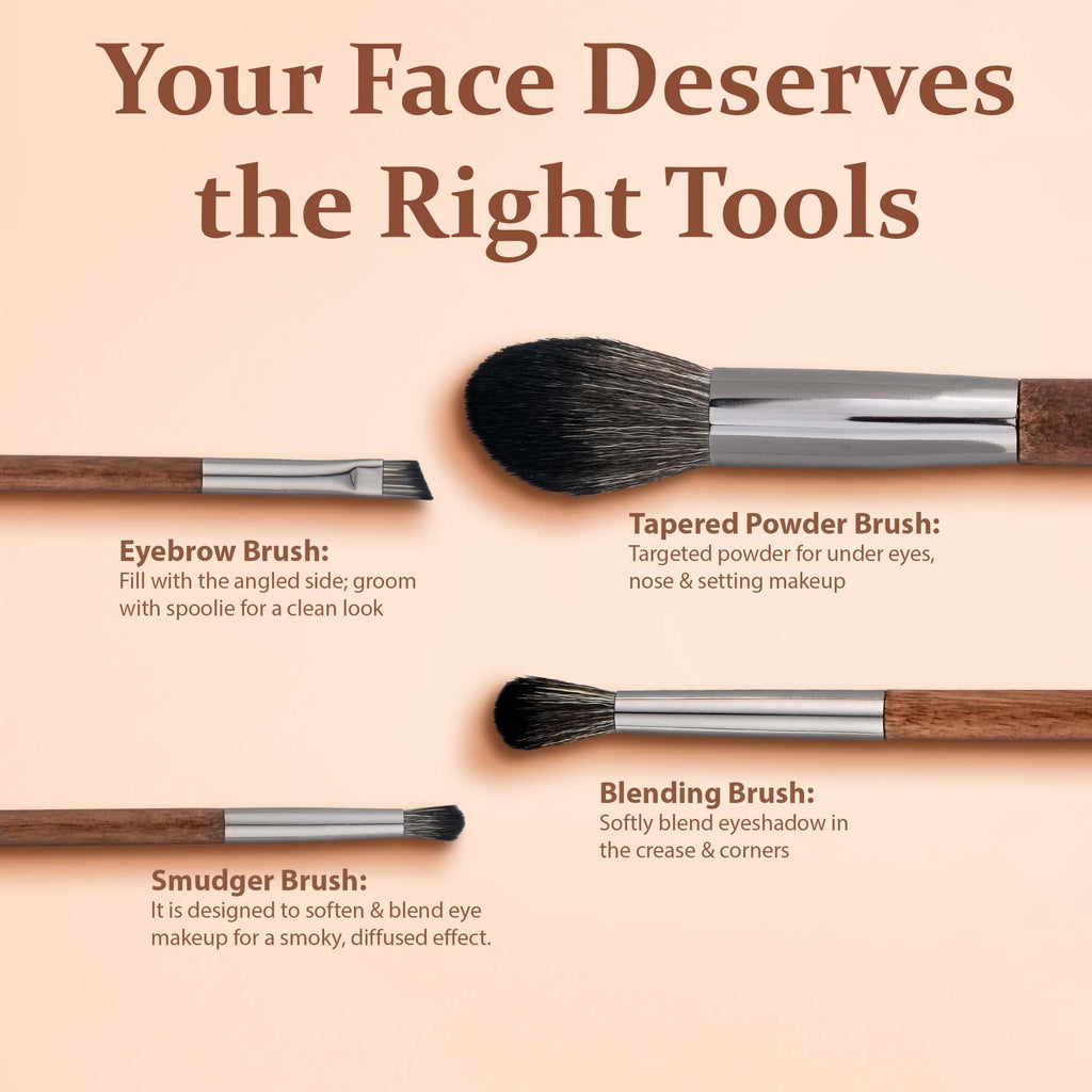 Blend & Buff Makeup Brush Set of 8 with Holder
