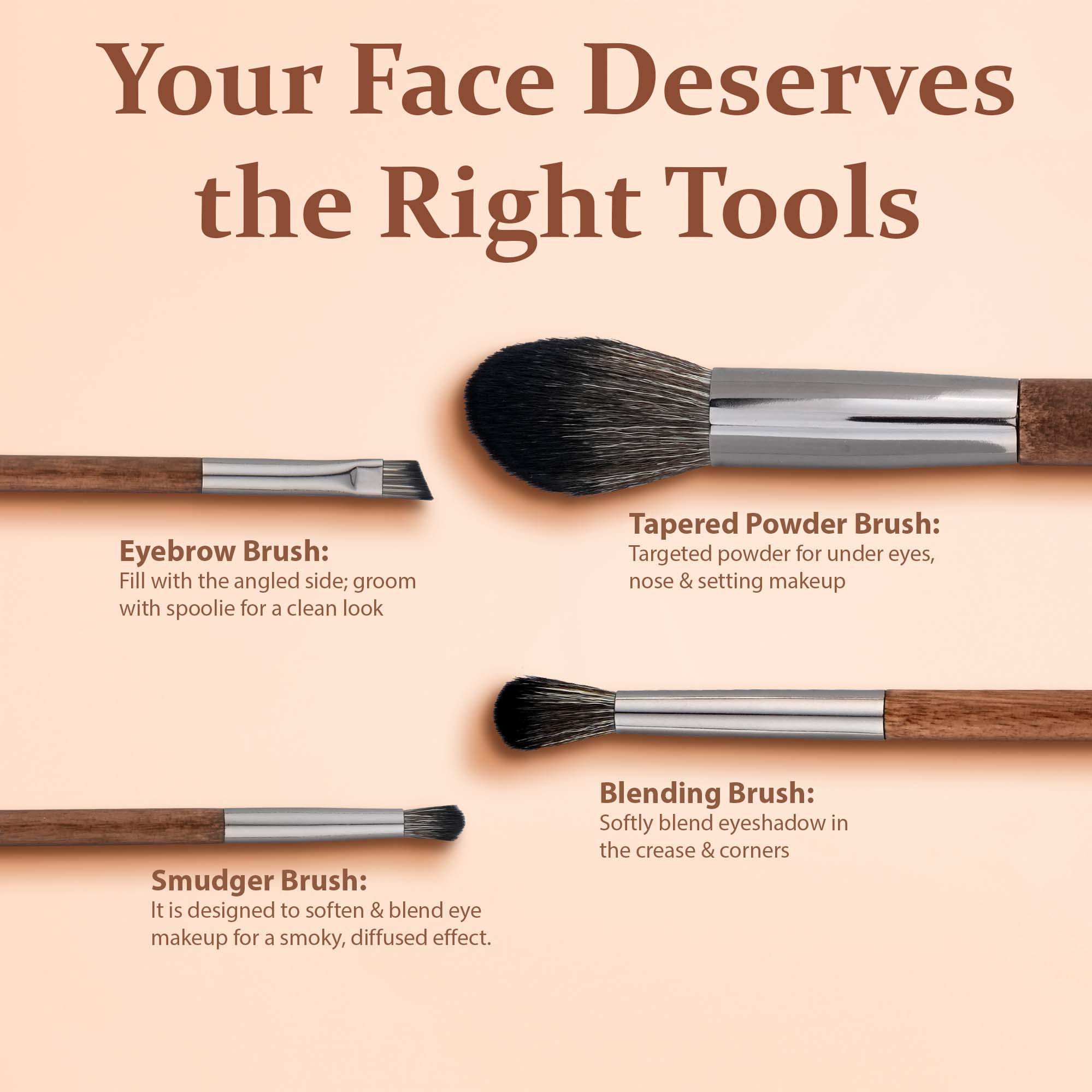 Blend & Buff Makeup Brush Set of 8 with Holder