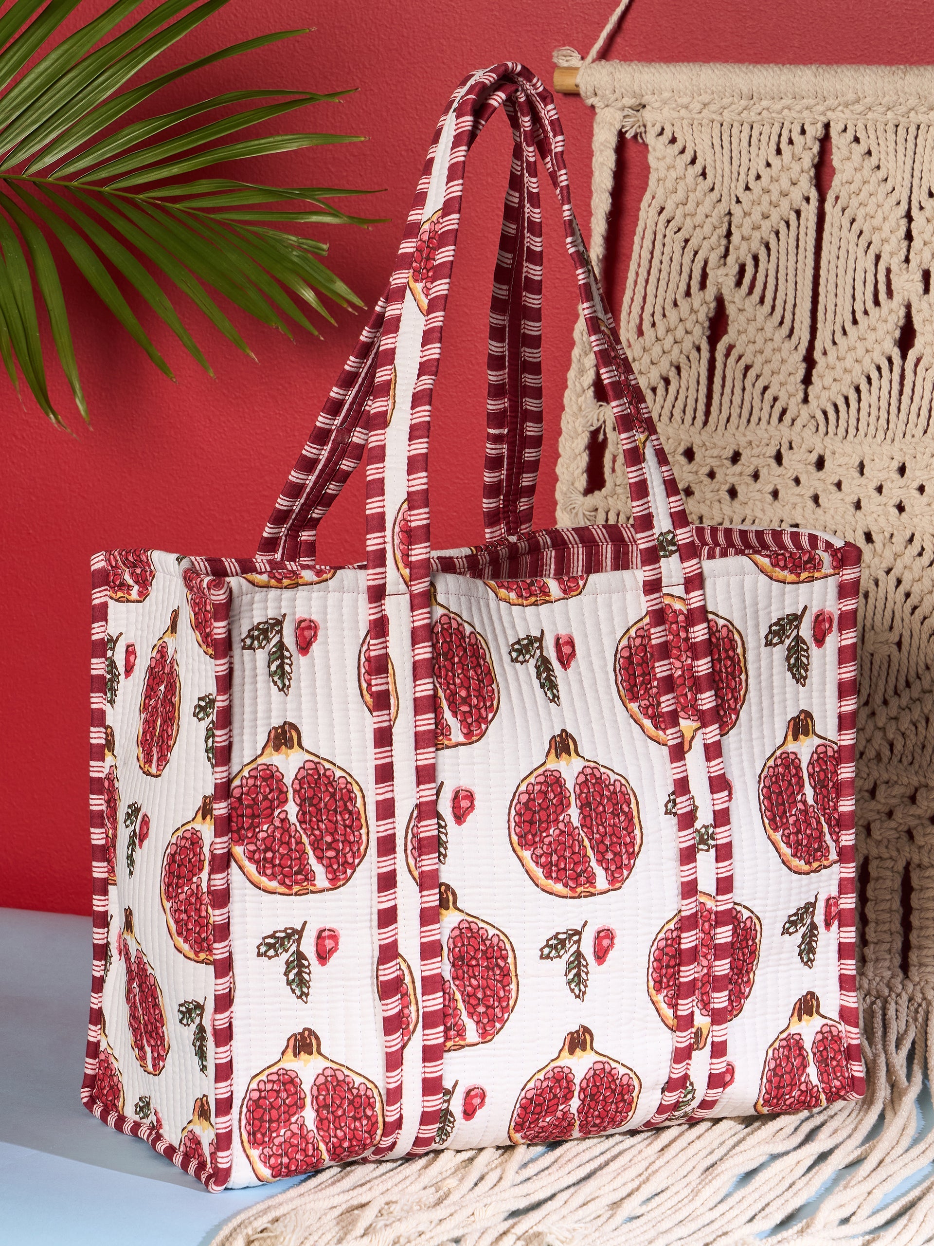 Quilted Cotton Tote Bag - Pinkkup