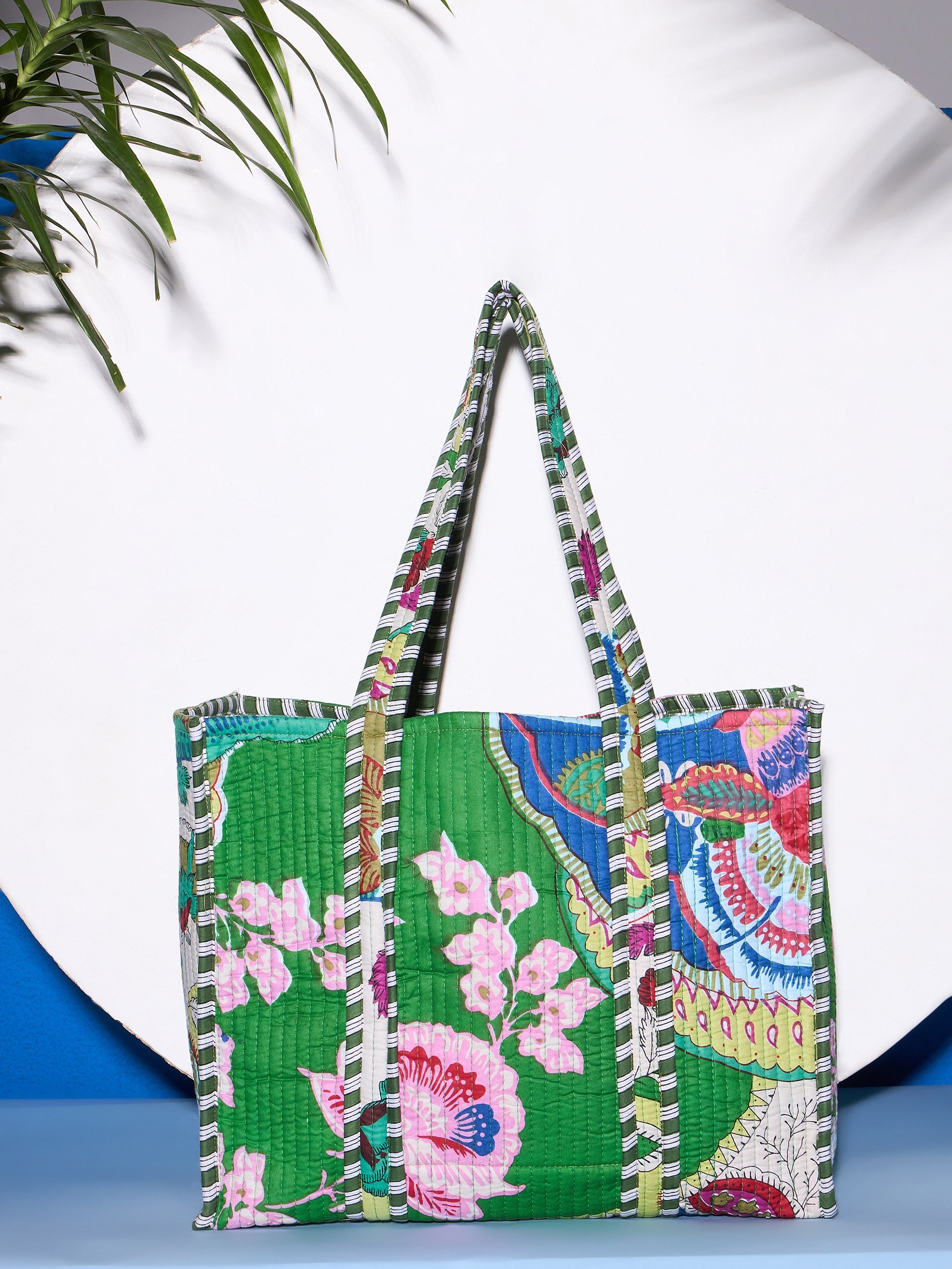 Quilted Cotton Tote Bag - Pinkkup