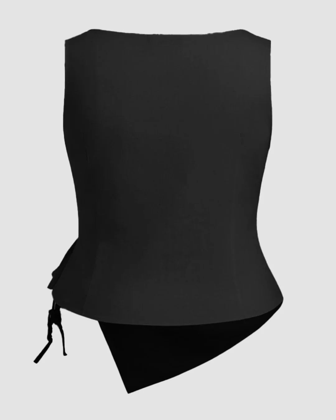 Boat Neck Knotted Ruched Tank Top Curve & Plus in Black
