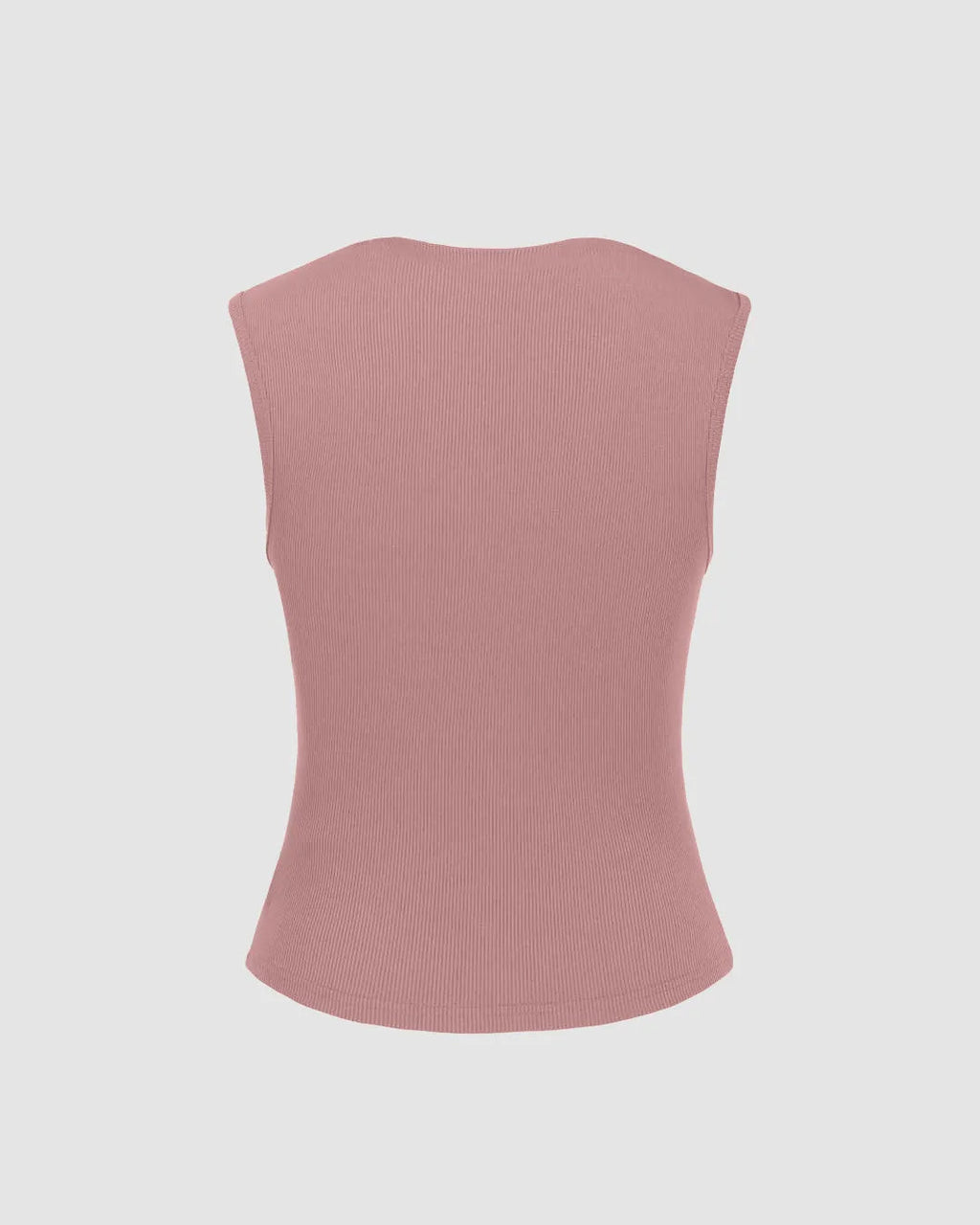 Rib Round Neck Solid Tank Top & Mid Waist Ruffle Midi Skirt In Pink