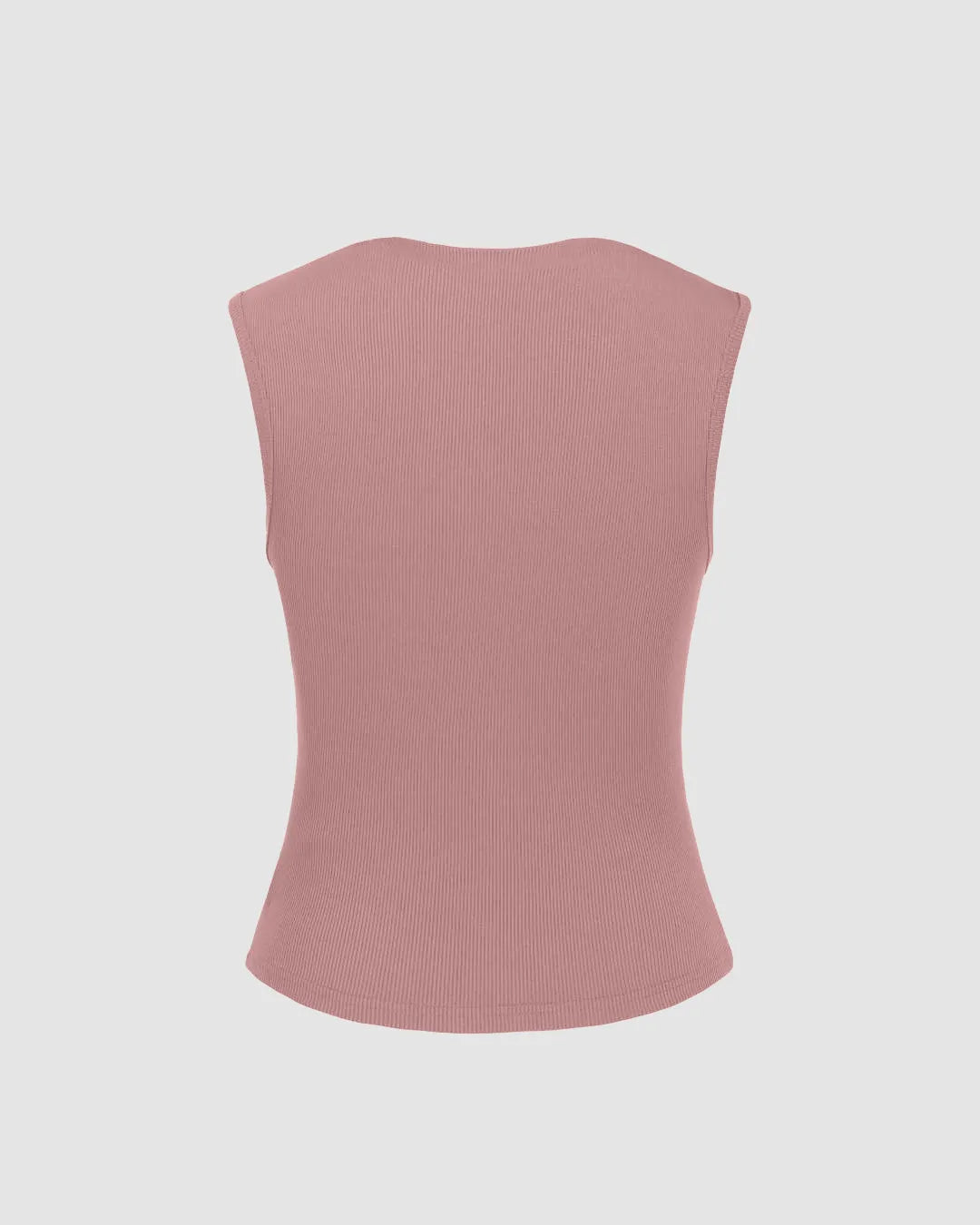Rib Round Neck Solid Tank Top & Mid Waist Ruffle Midi Skirt In Pink