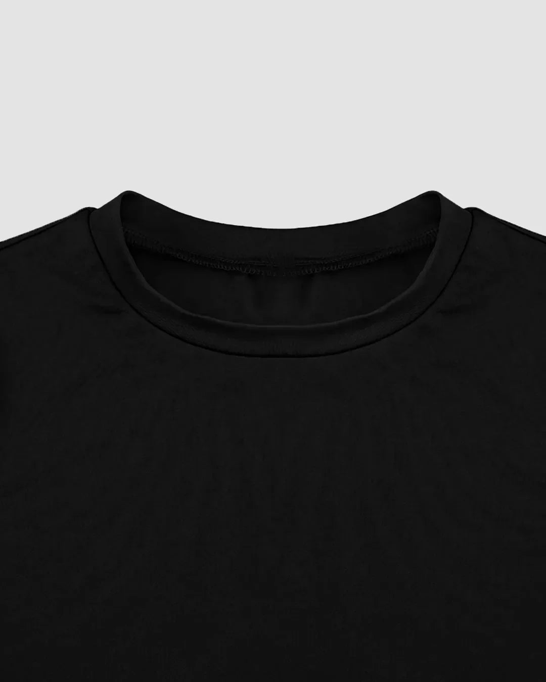 Stretch Fit Long Sleeve Crop Tee In Black