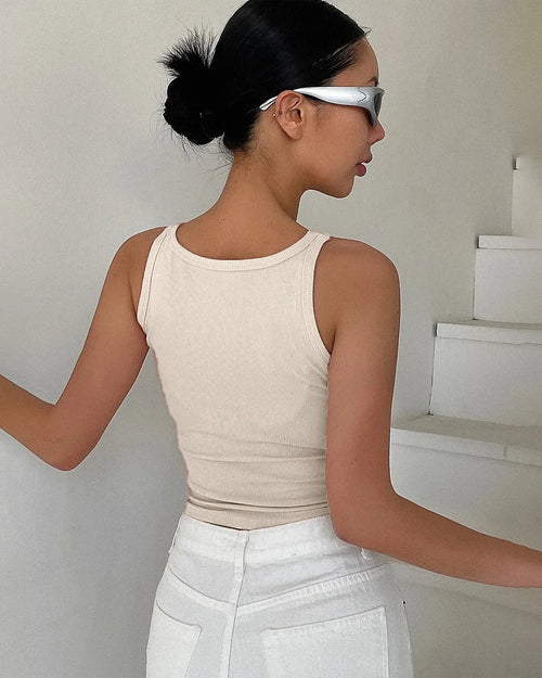 Apricot Ribbed Tank Top