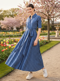 Pure Cotton Buttoned Down Shirt Dress With Belt - Pinkkup