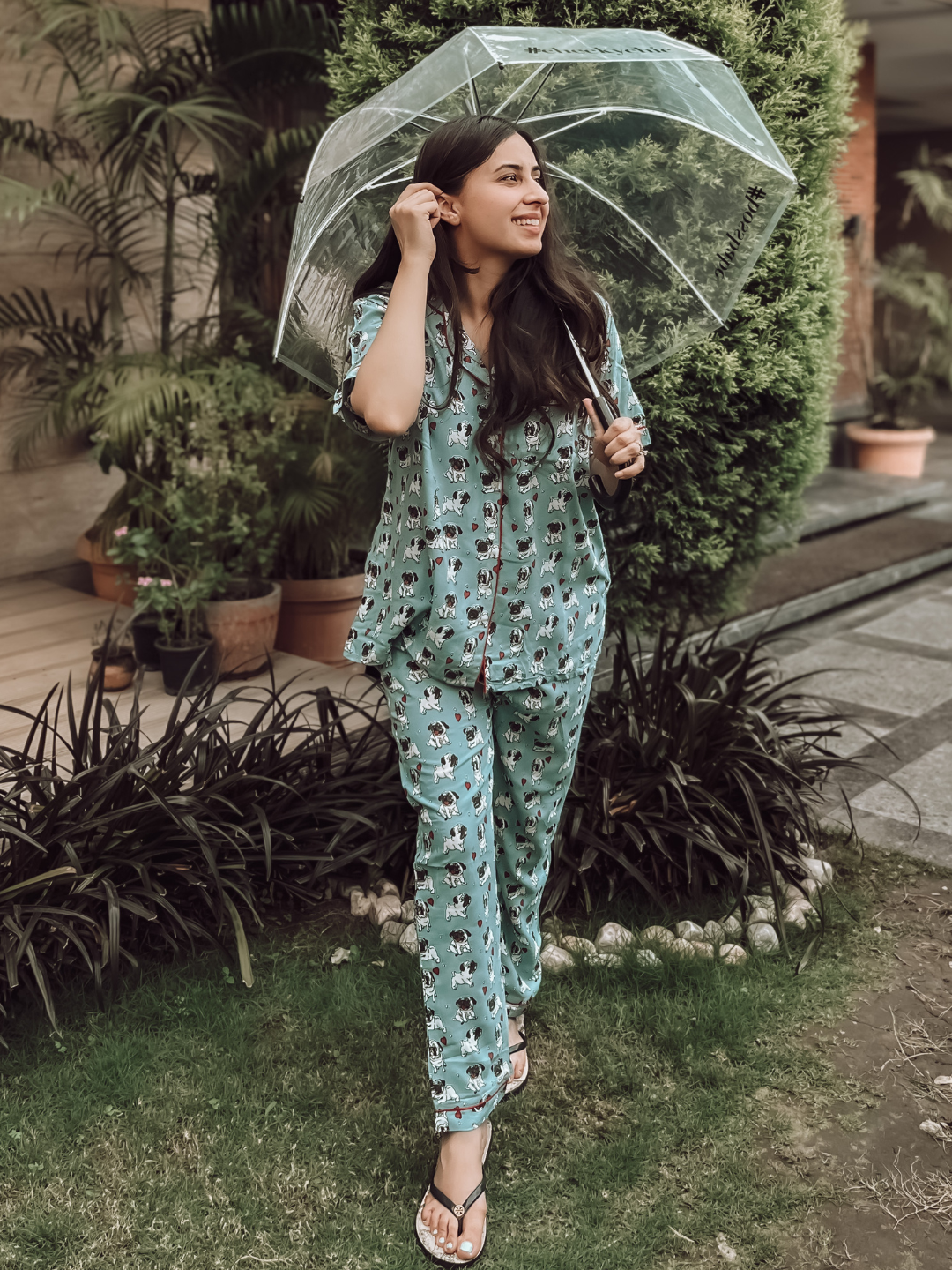 Printed Cotton Night Suit - Pinkkup