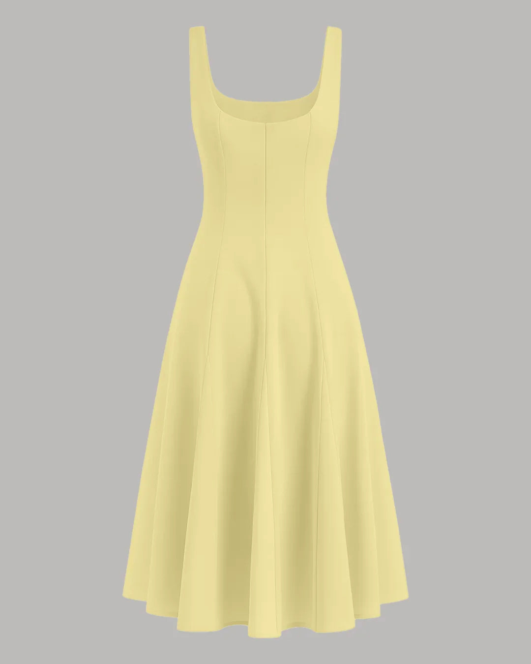 Sleeveless Fit and Flare Dress in Vanilla