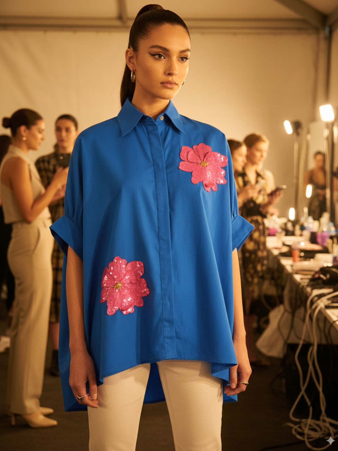 Antifit Embellished Pure Cotton Shirt - Pinkkup