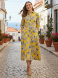 Buttoned Down Cotton Midi Dress - Pinkkup