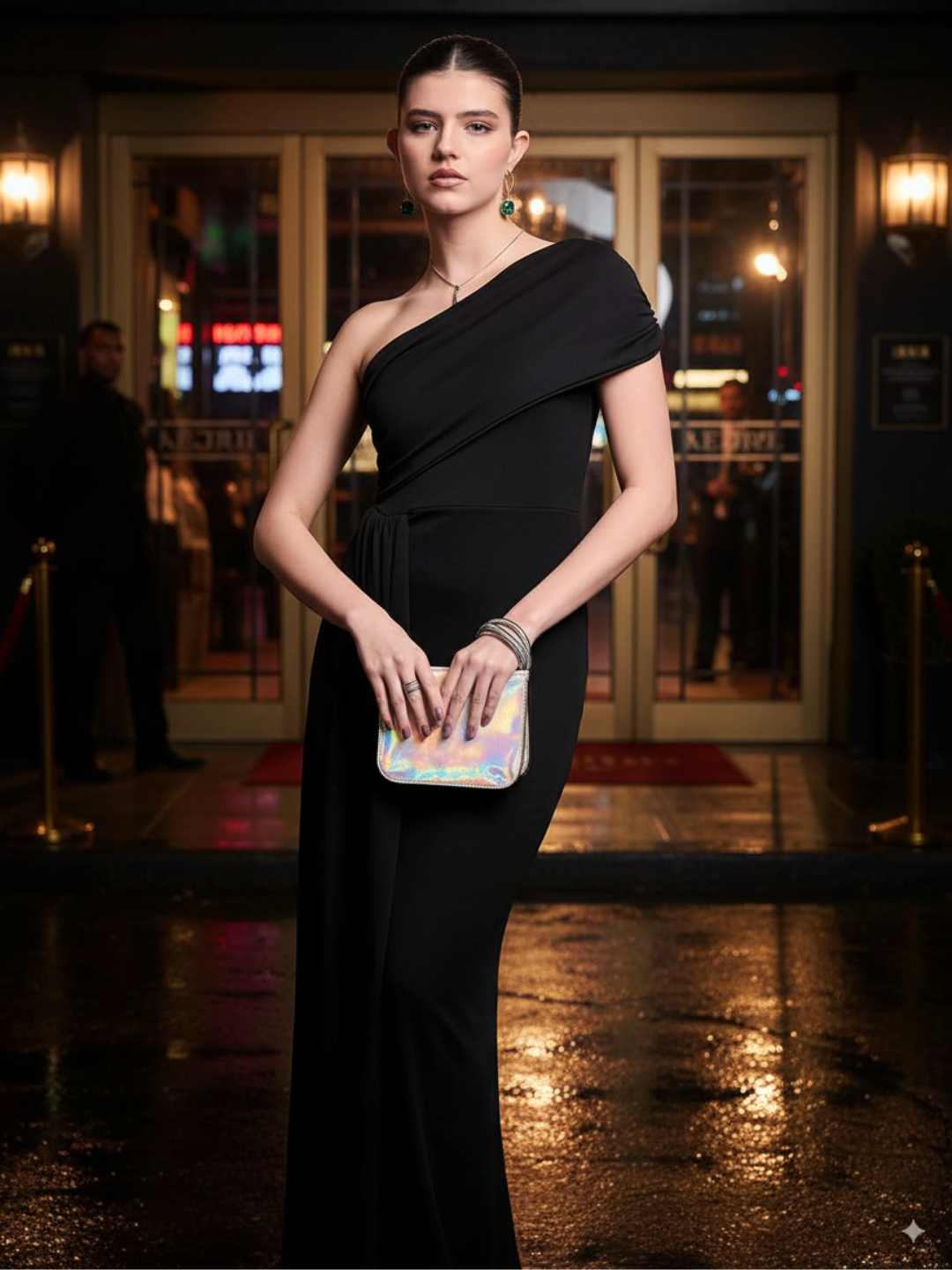 Stretchable One Shoulder Maxi Dress