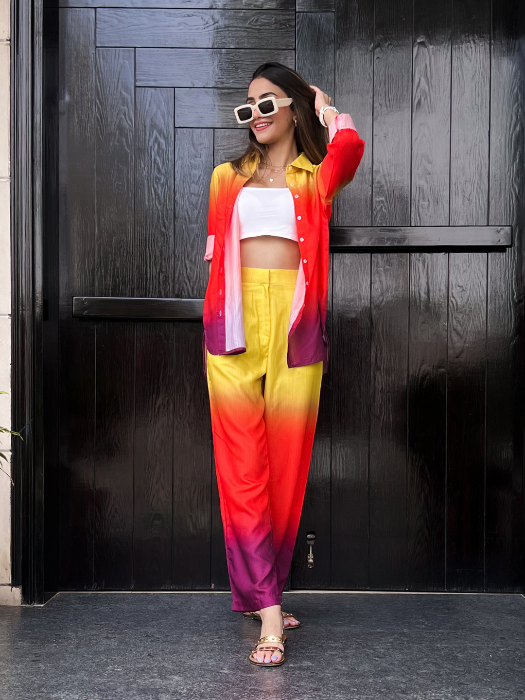 The Alia Set - Shaded Cotton Linen 2 Piece Set