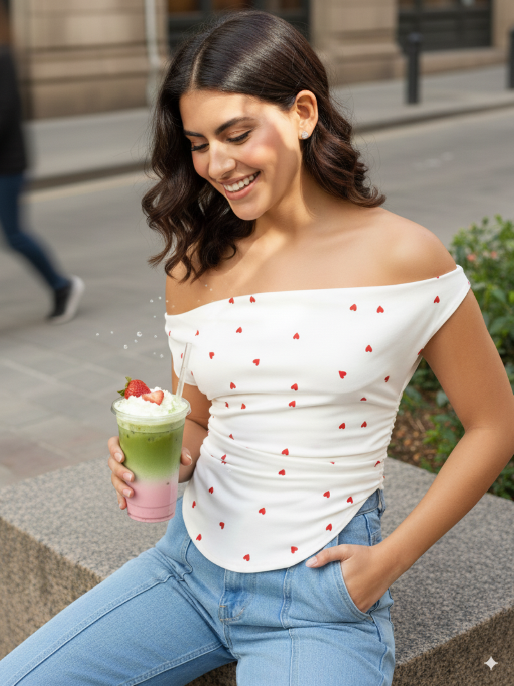Printed Cotton Stretchable Draped Crop Top - Pinkkup