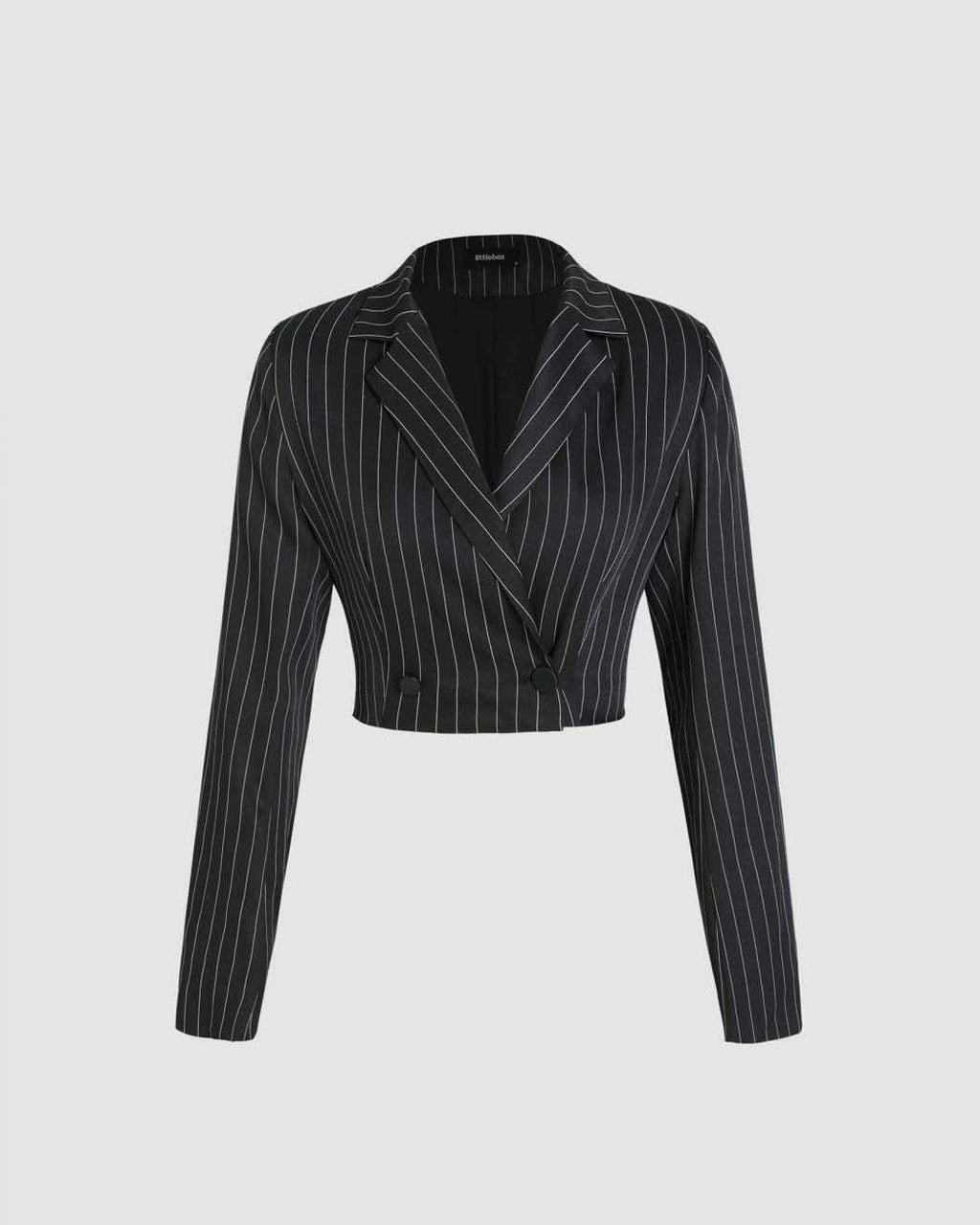 Set Of Two : Striped Print Cropped Jacket and Pants
