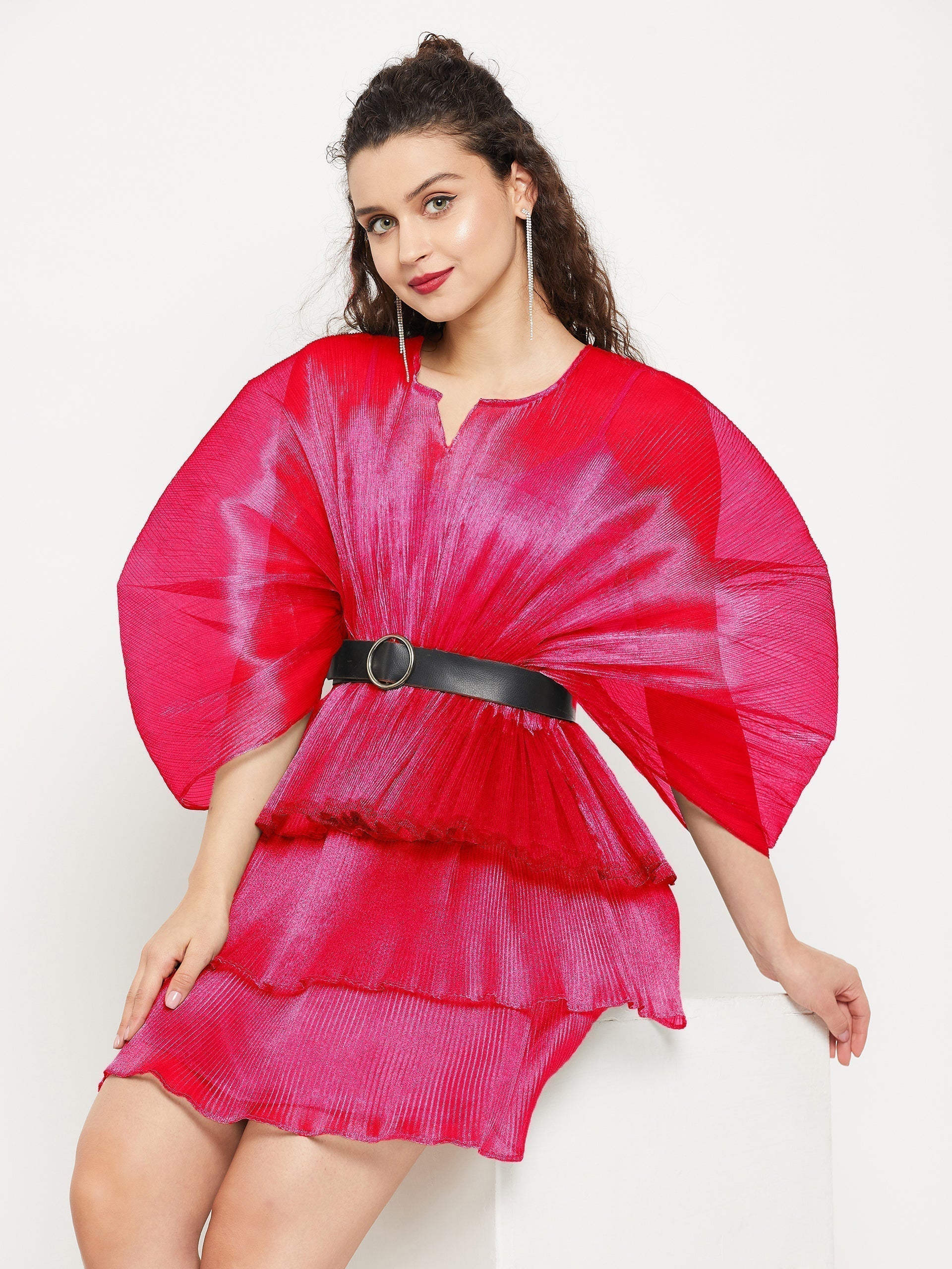 Short Ruffle Pleated Organza Skirt