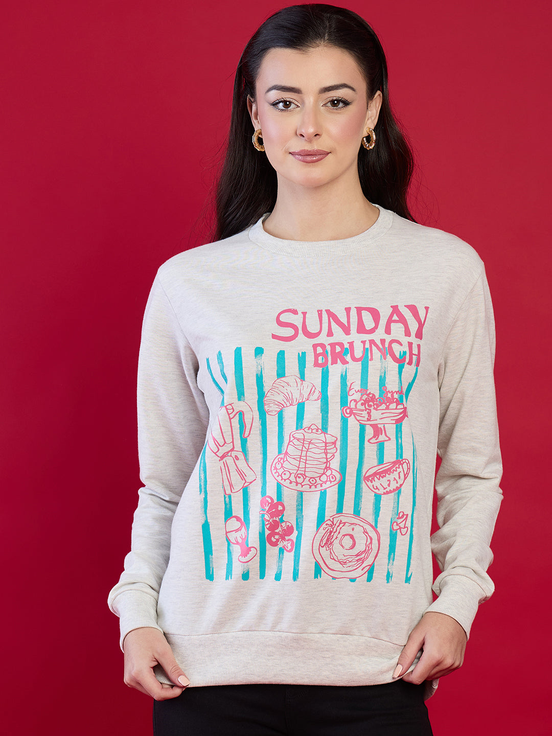 Printed Sweatshirt - Pinkkup
