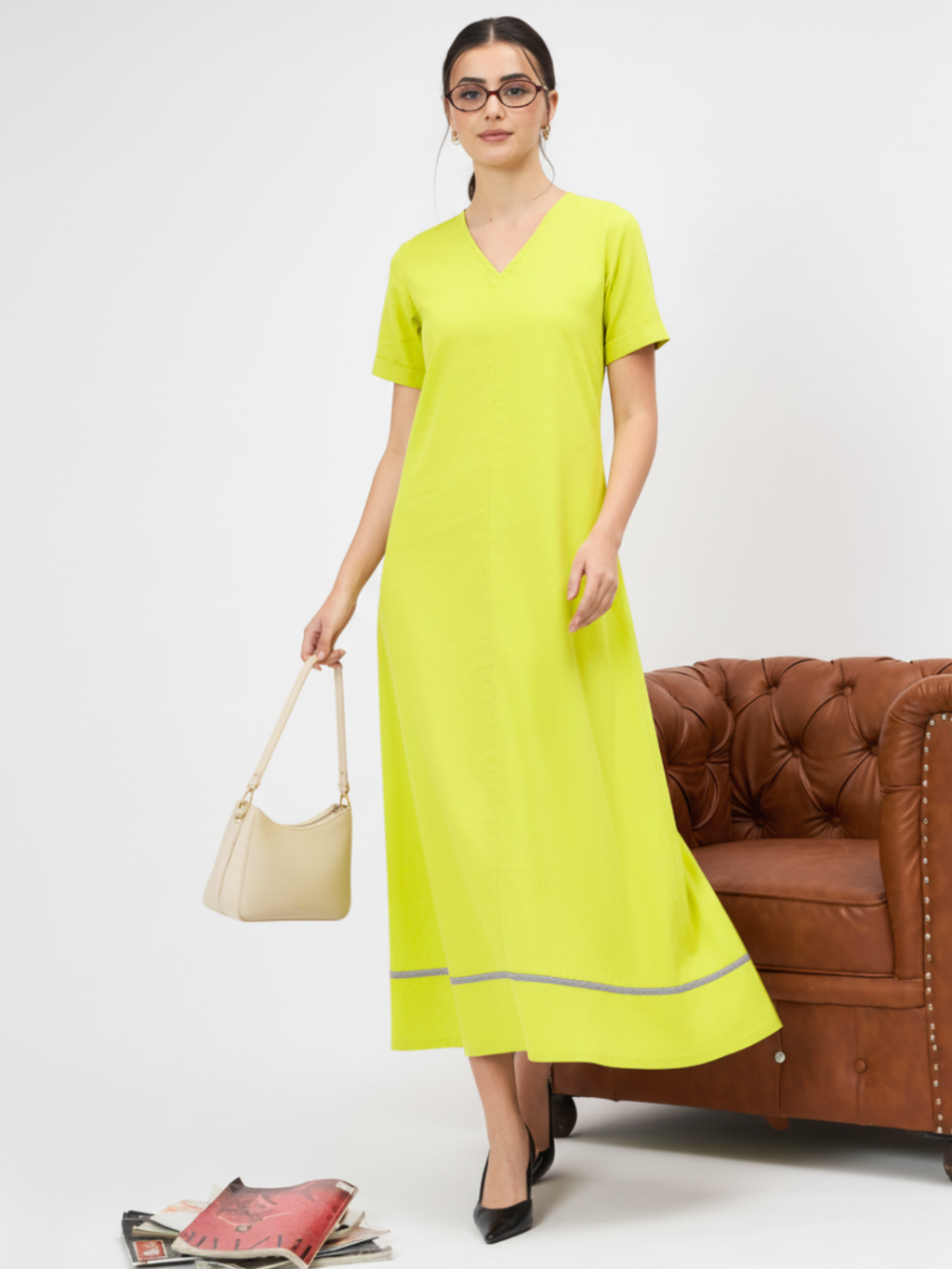 Pure Cotton A-Line Midi Dress