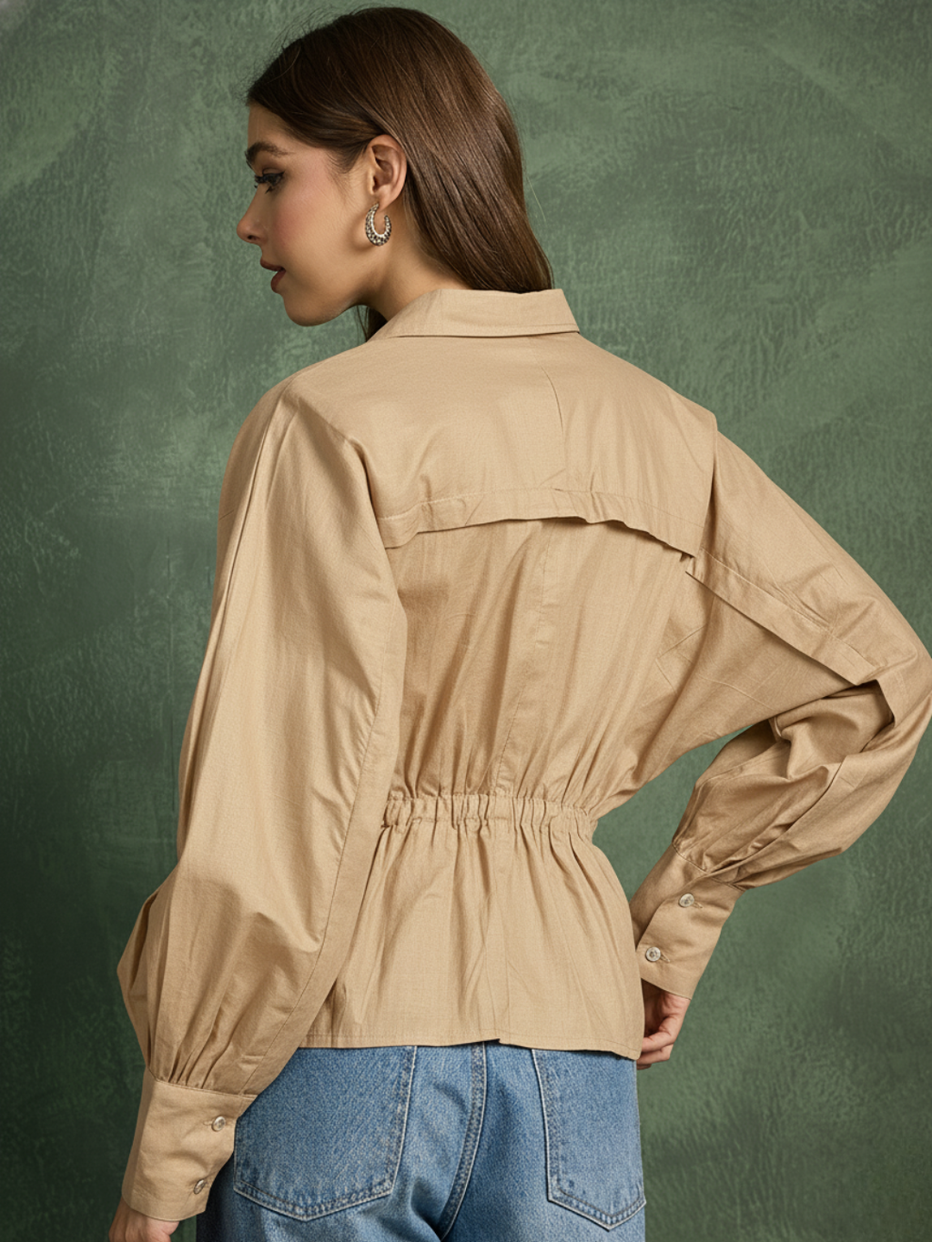 Balloon Sleeves Pure Cotton Shirt
