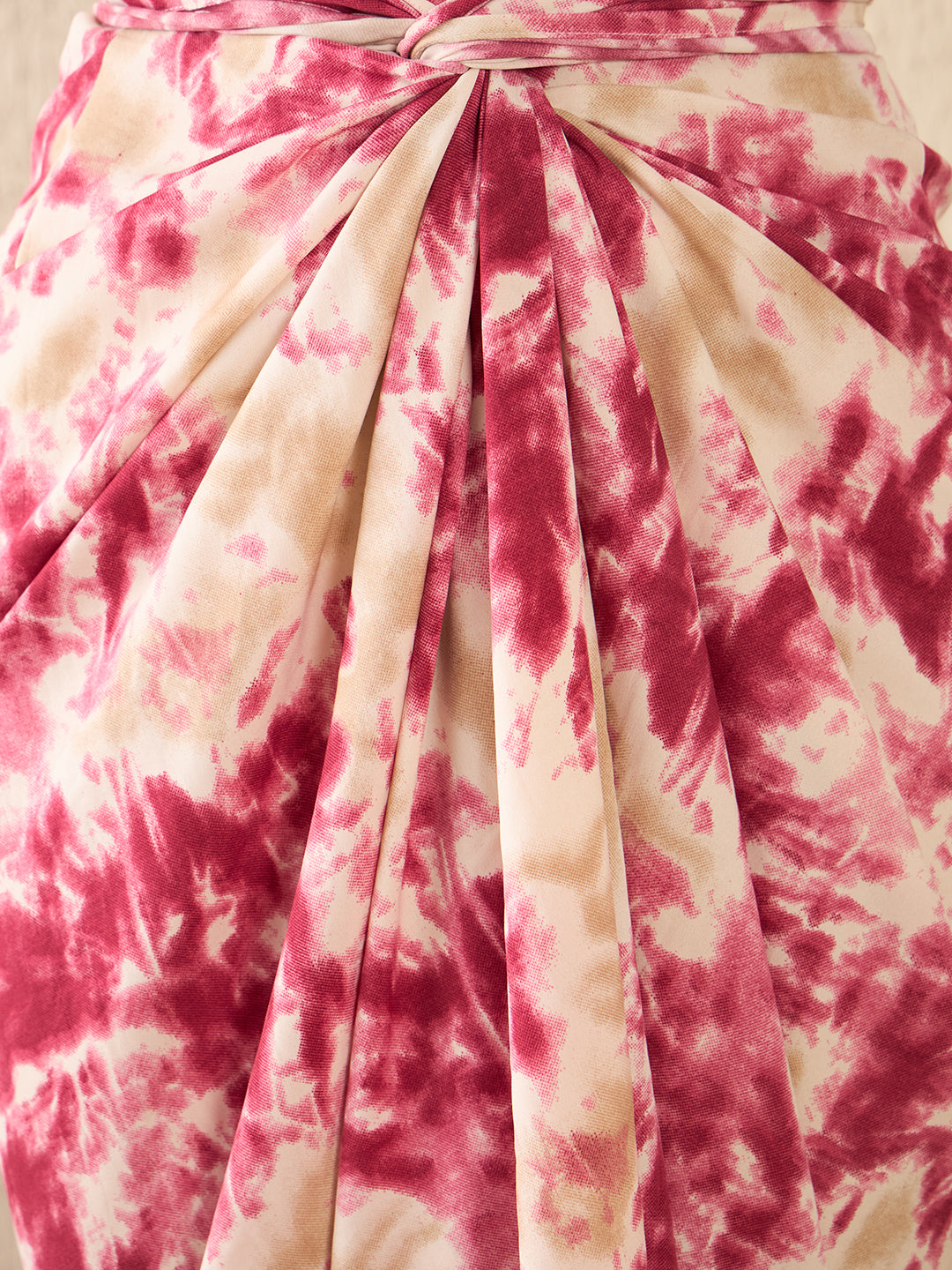 Printed Shirt with Front Twist Skirt Co-ord Set