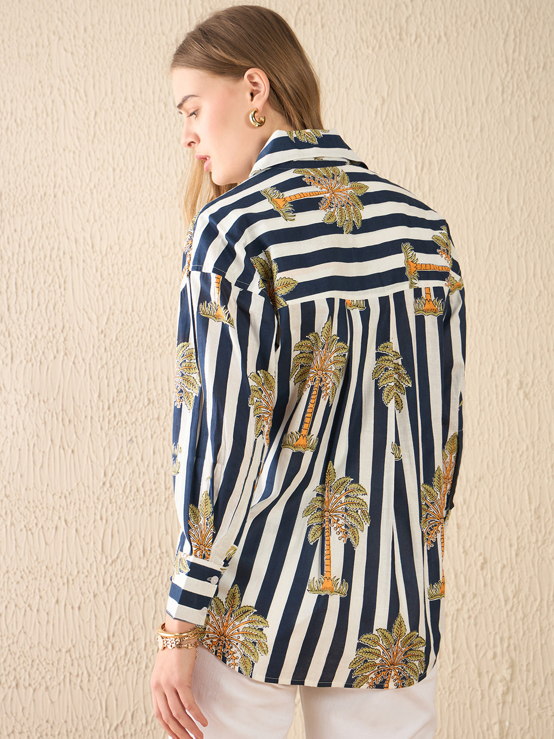 Printed Asymmetrical Cotton Shirt