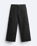 Men Wide Fit Black Cargo Trouser