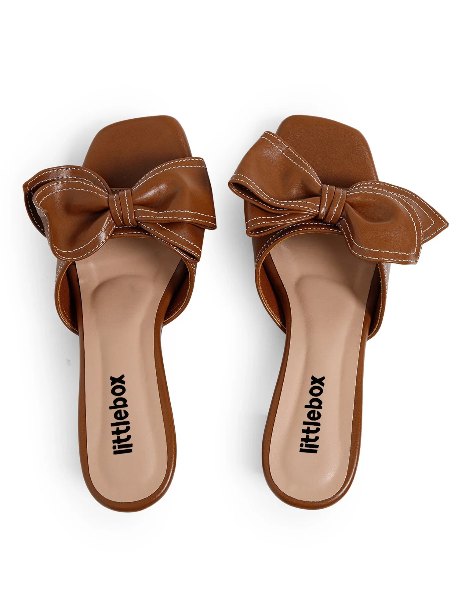 Open Toe Bowknot Brown Sandals