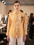 Printed Tie-Up Full Sleeve Sequinned Cotton Shirt - Pinkkup