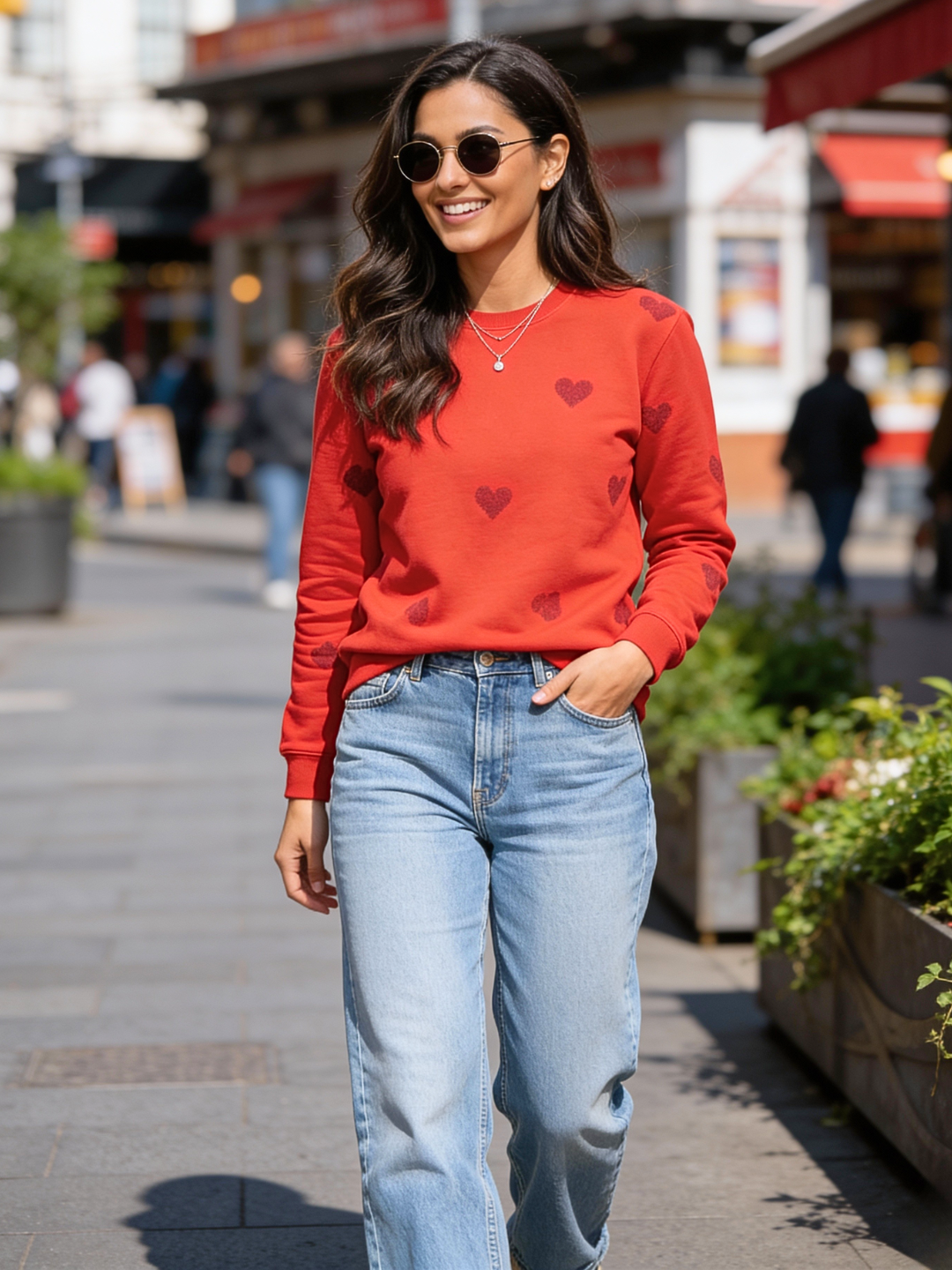 Printed Sweatshirt - Pinkkup
