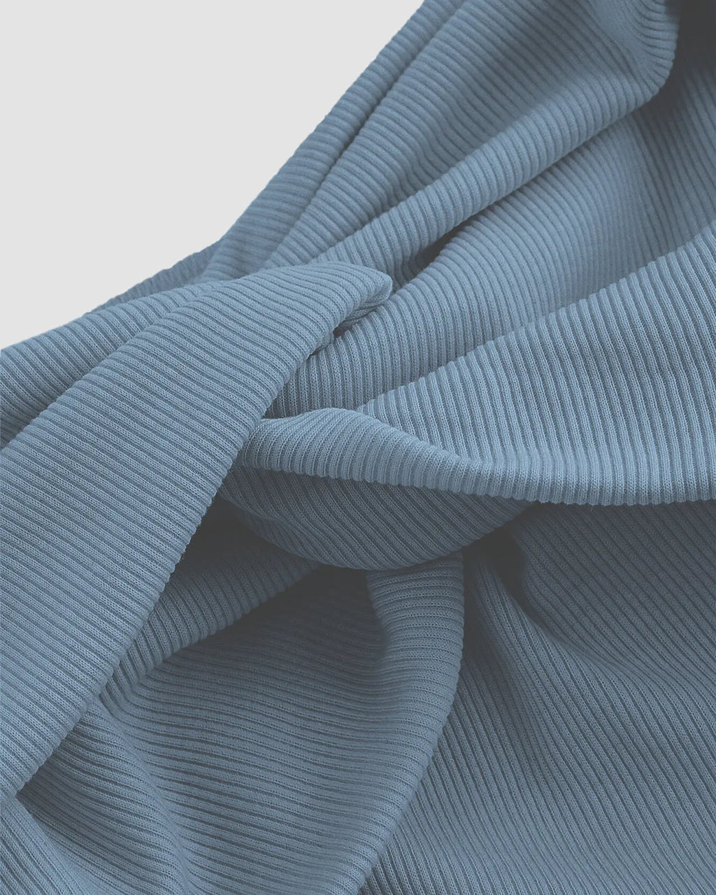 Off-Shoulder Soft Ribbed Knit Crop Top In Dusty Blue