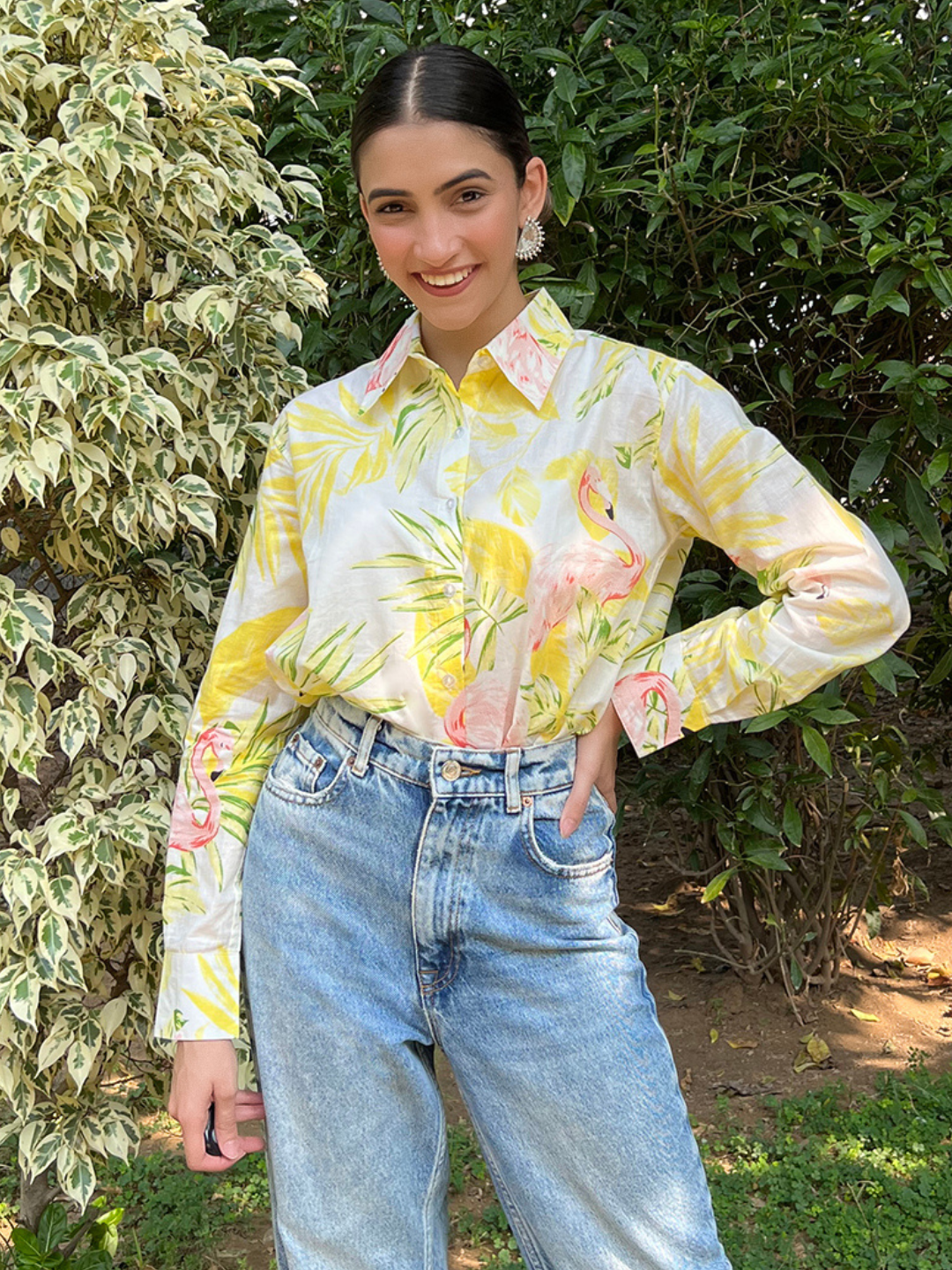 Printed Cotton Shirt - Pinkkup
