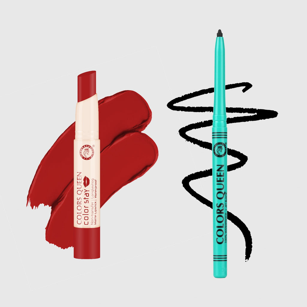 Color Stay Non-Transfer Lipstick and Bold Eyes Auto Kajal Combo