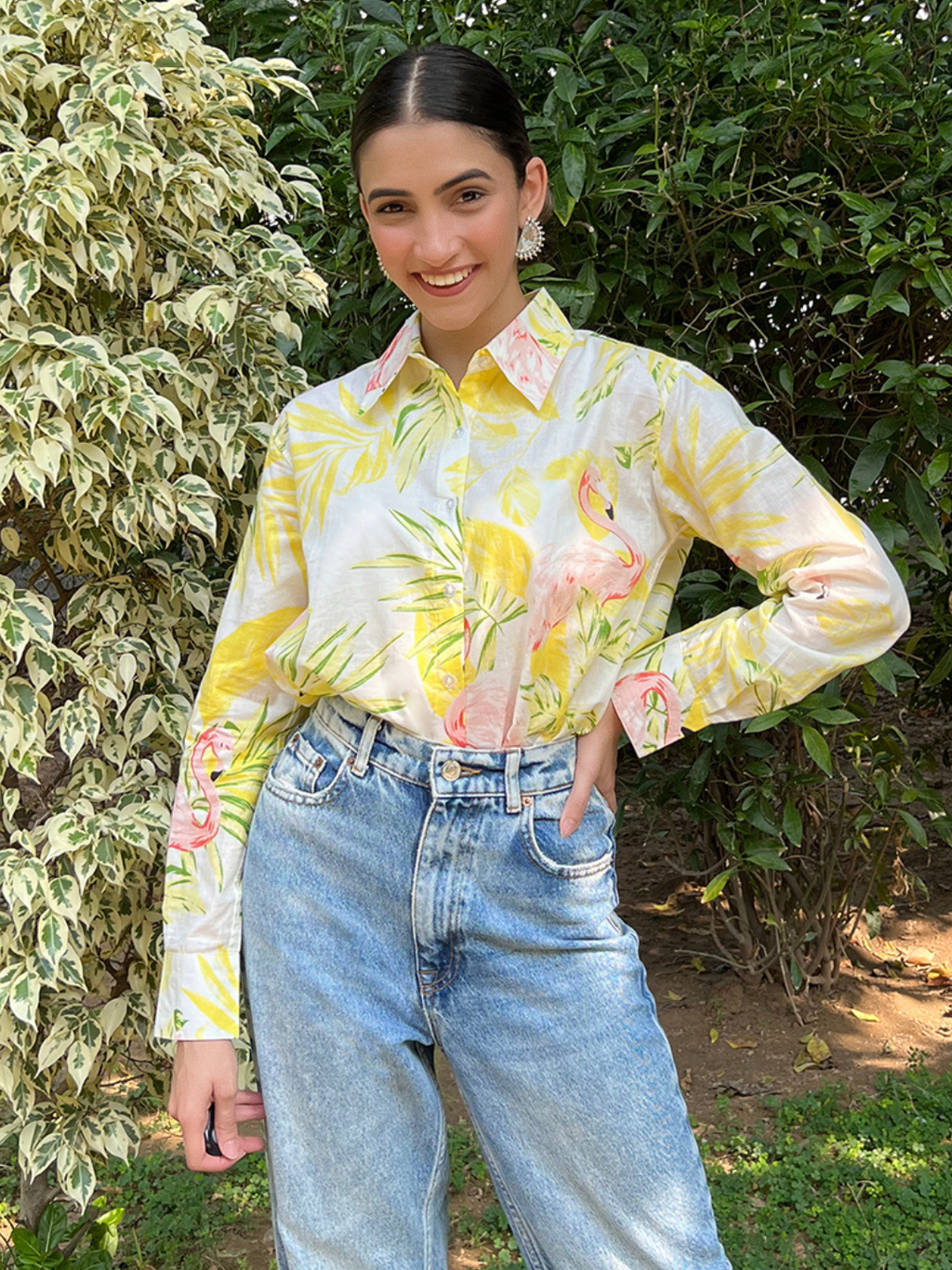 Printed Cotton Shirt - Pinkkup
