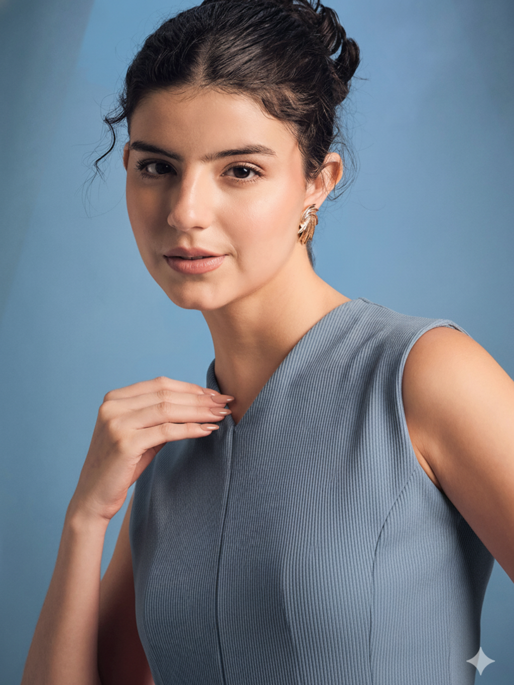 Stretchable Panelled Peplum Top