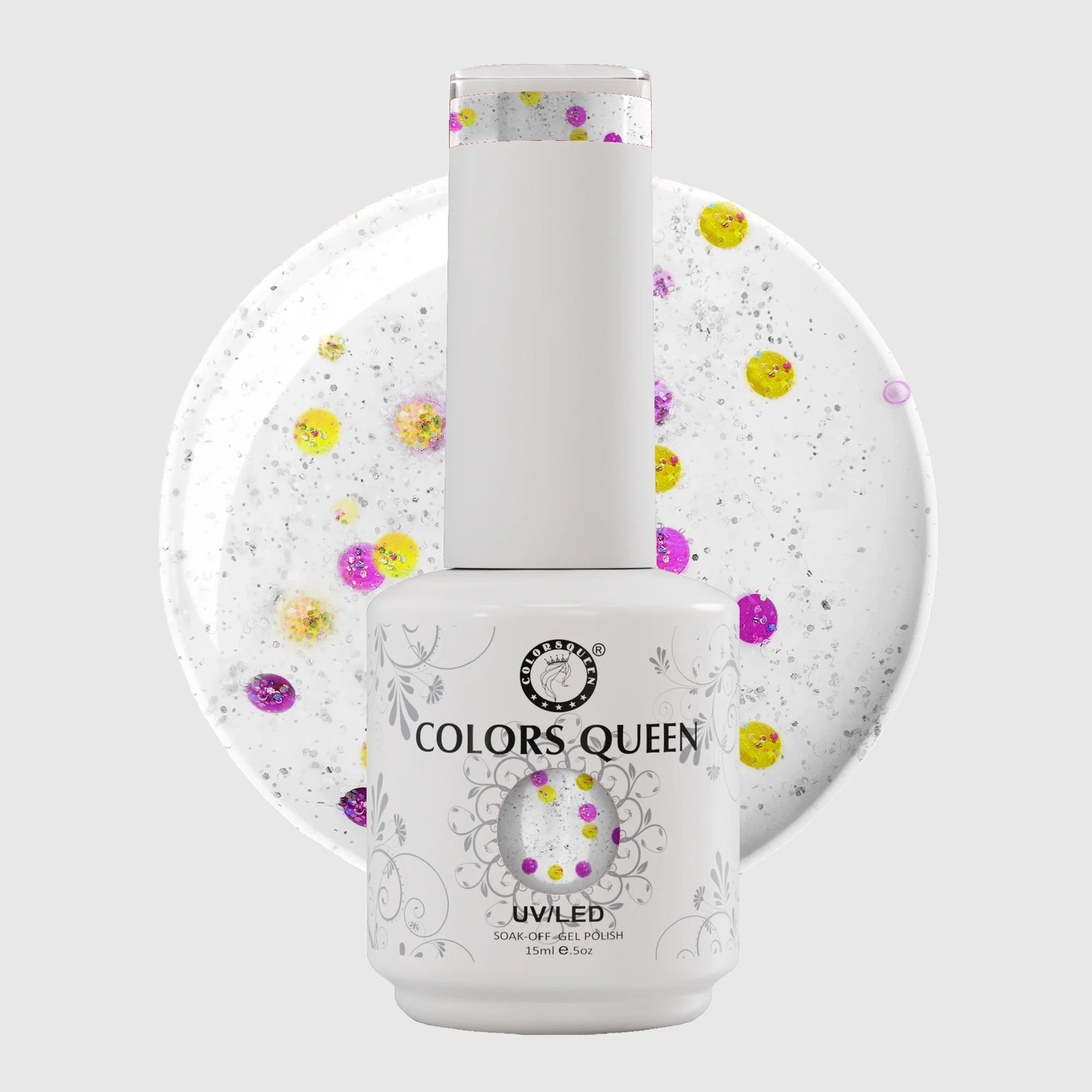 UV LED Soak Off Gel Polish - Glitter Nail Colors 
