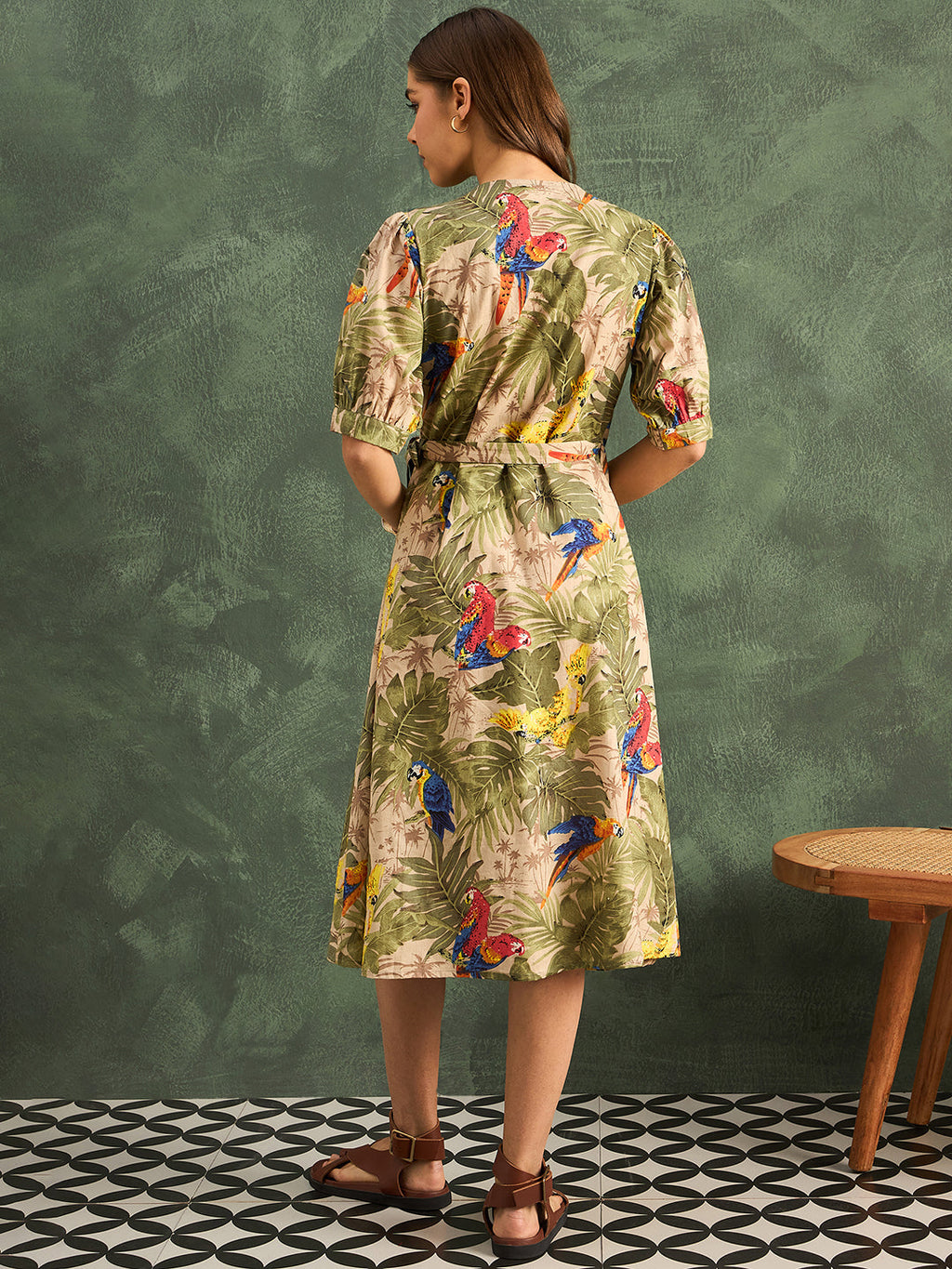 Pure Cotton Wrap Midi Dress
