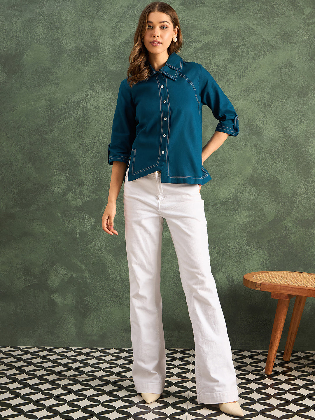 Asymmetric Pure Cotton Shirt