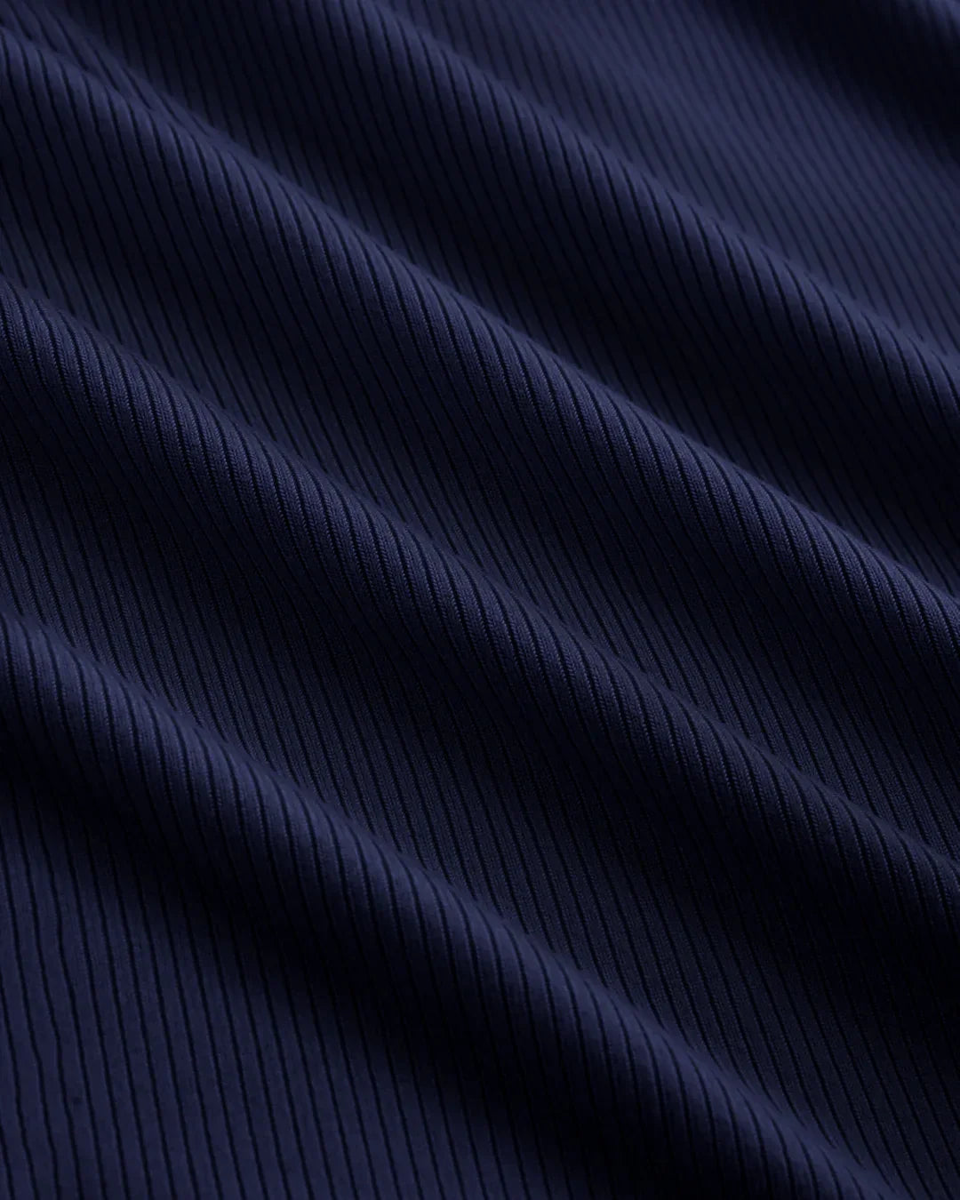 Navy Blue Ribbed Square Neck Lace Trim Top
