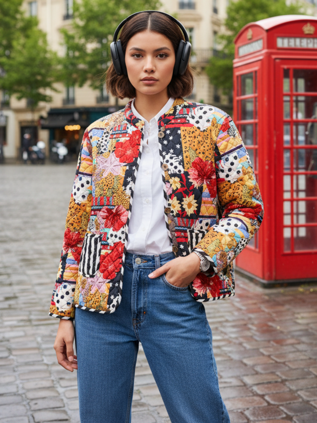 Reversible Cotton Quilted Jacket - Pinkkup