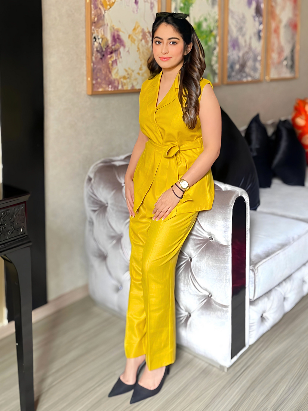 2 Piece Linen Jacket Set - Appbrew - Pinkkup