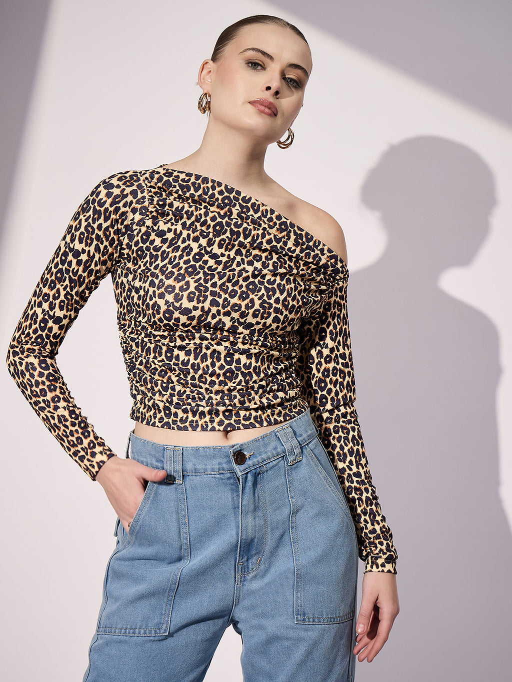 Stretchable Asymmetrical Ruched Top